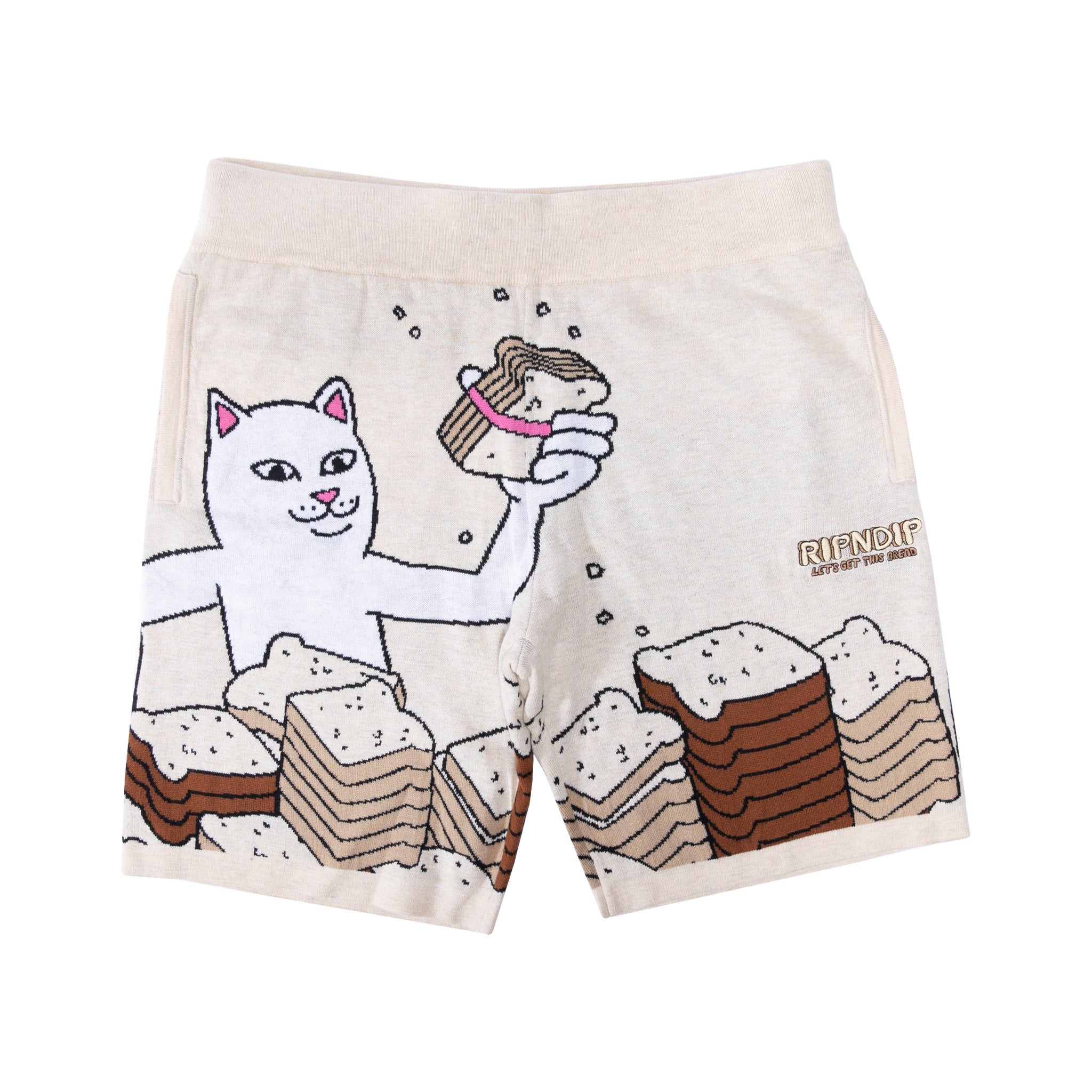 RIPNDIP Lets Get this Bread Knit Shorts (Natural)