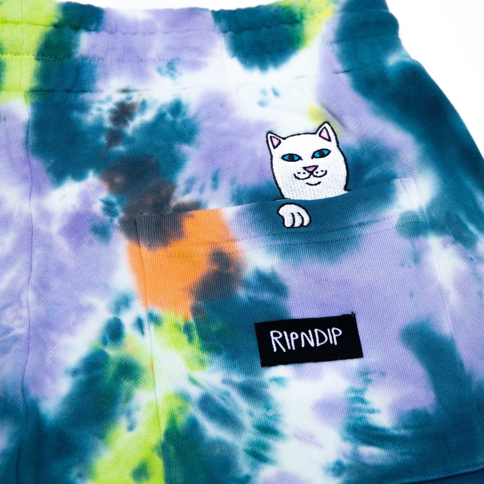RipNDip Peek A Nermal Sweat Shorts (Multi Tie Dye)