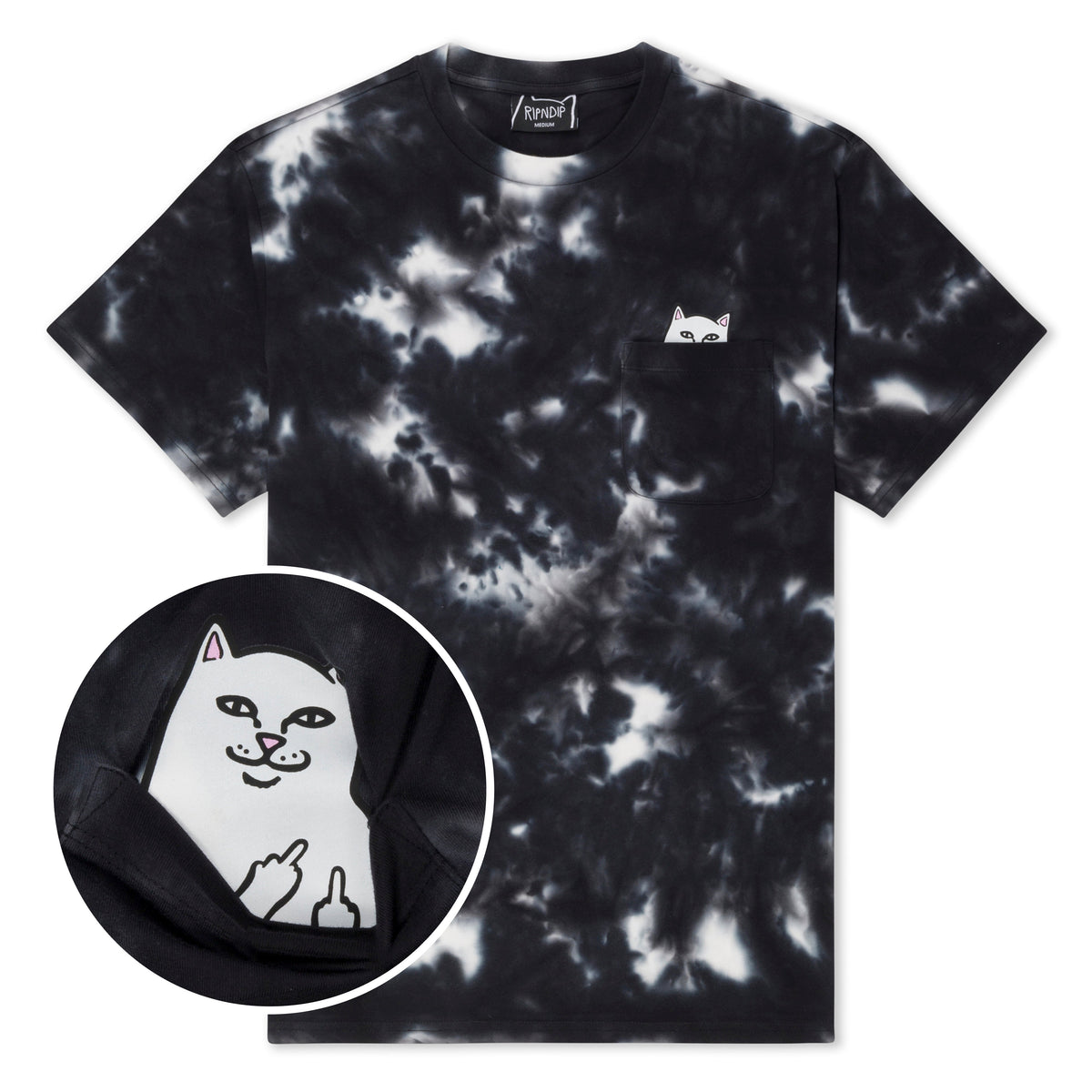 RIPNDIP Lord Nermal Pocket Tee (Black Lightning Wash)