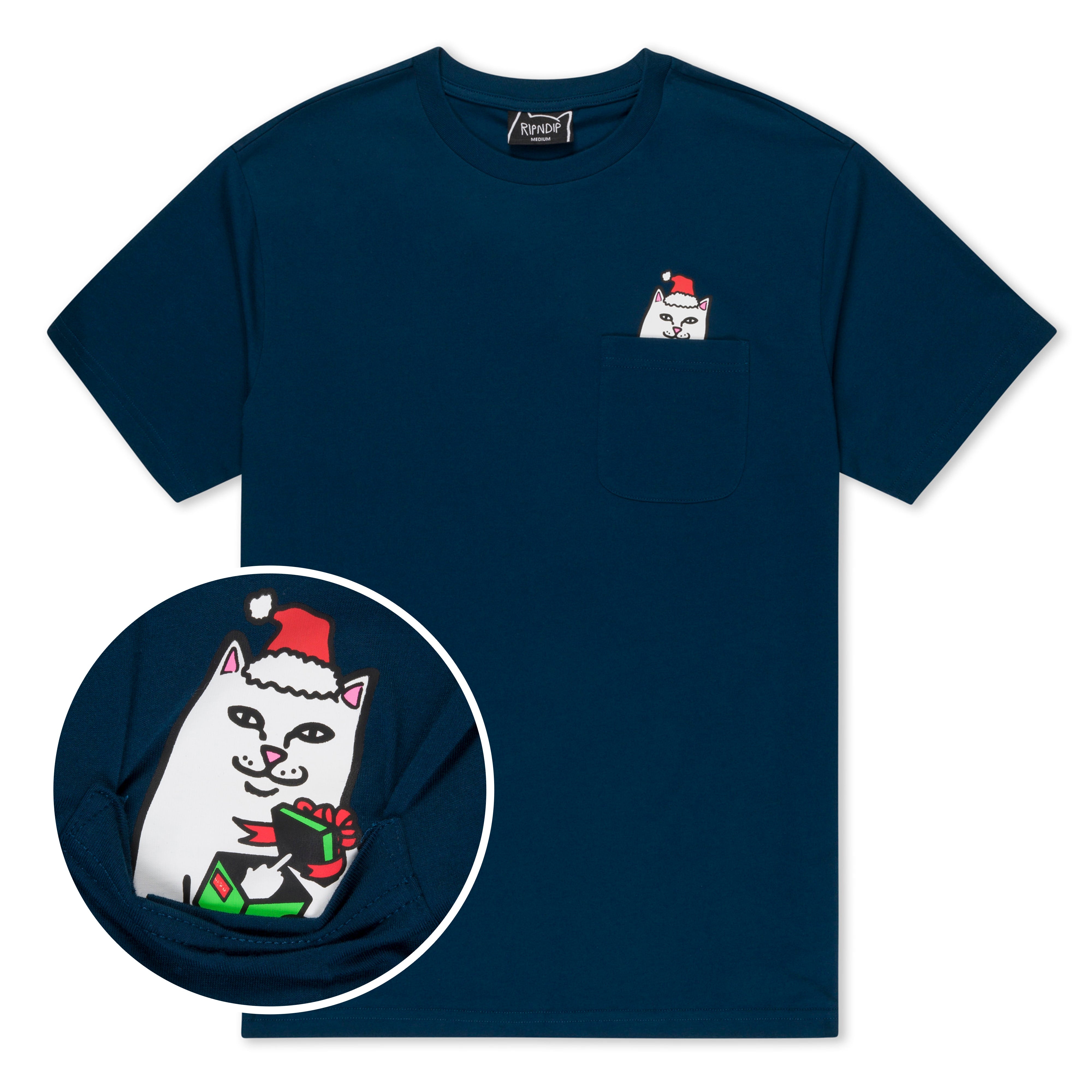 RIPNDIP Secret Santa Pocket Tee (Navy)