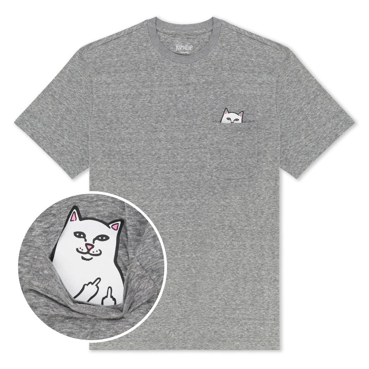 RIPNDIP Lord Nermal Pocket Tee (Heather Grey)