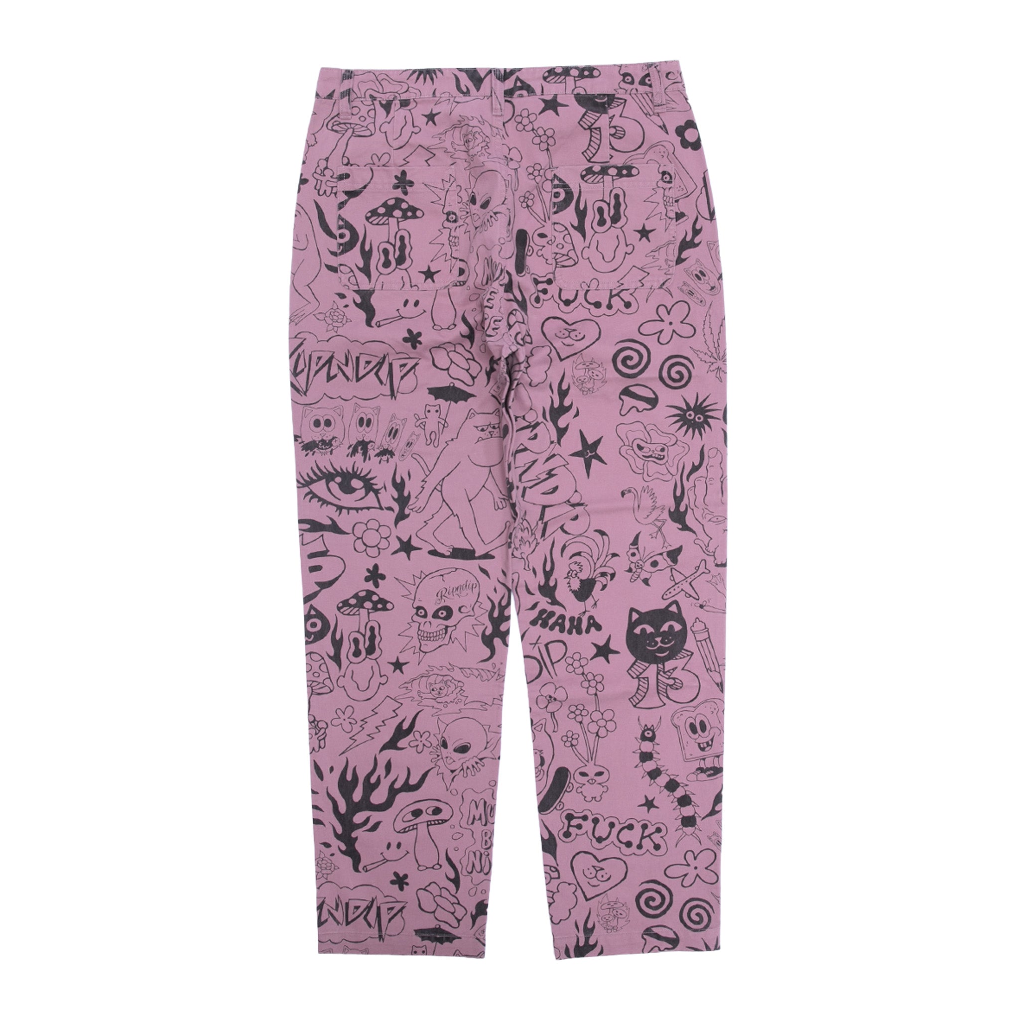 RIPNDIP We Don't Care Twill Pants (Mauve)