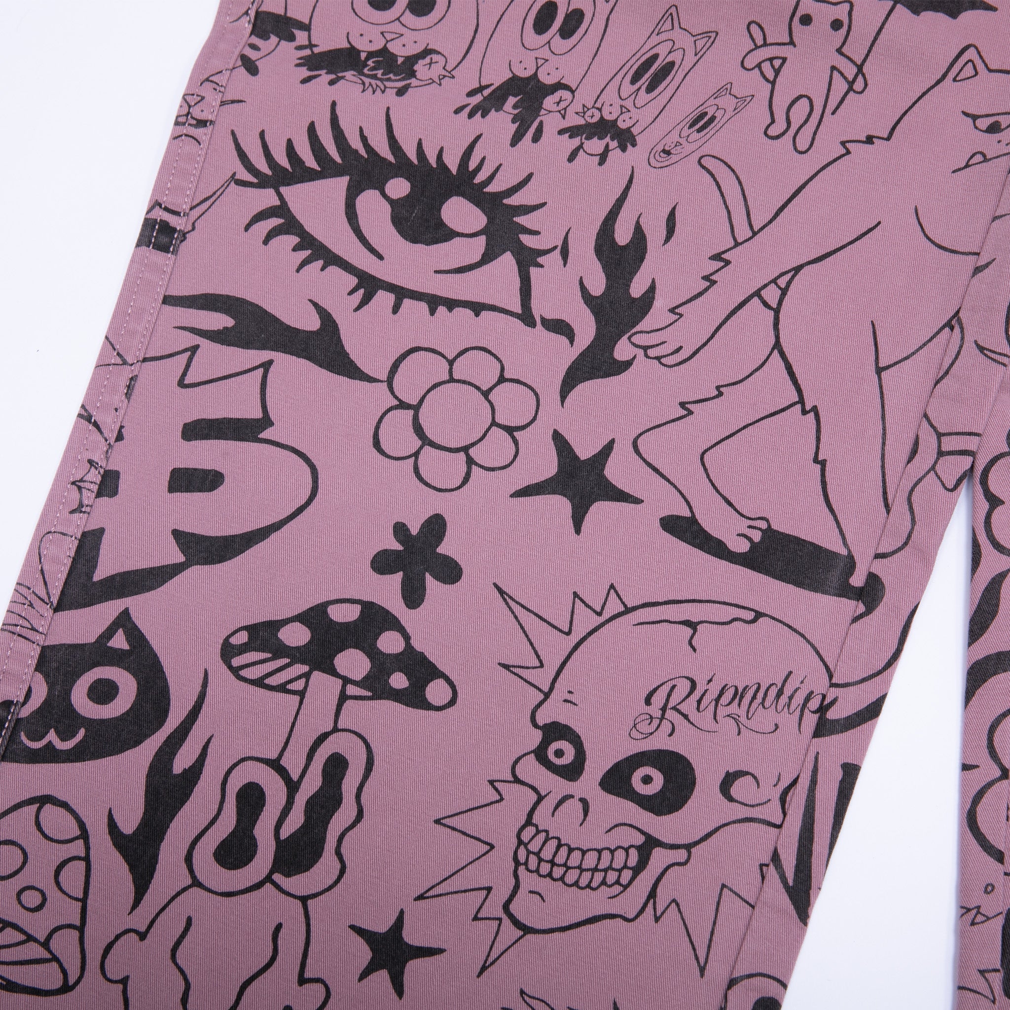 RIPNDIP We Don't Care Twill Pants (Mauve)