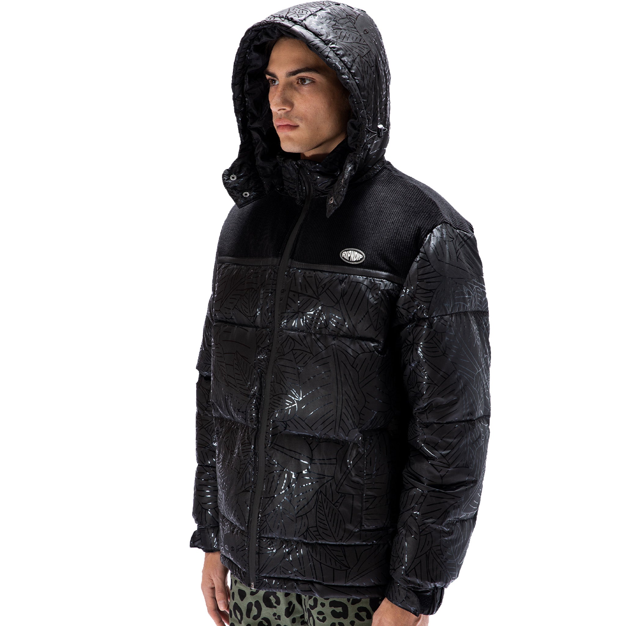 RIPNDIP Griffith Hooded Puffer Jacket (Black)