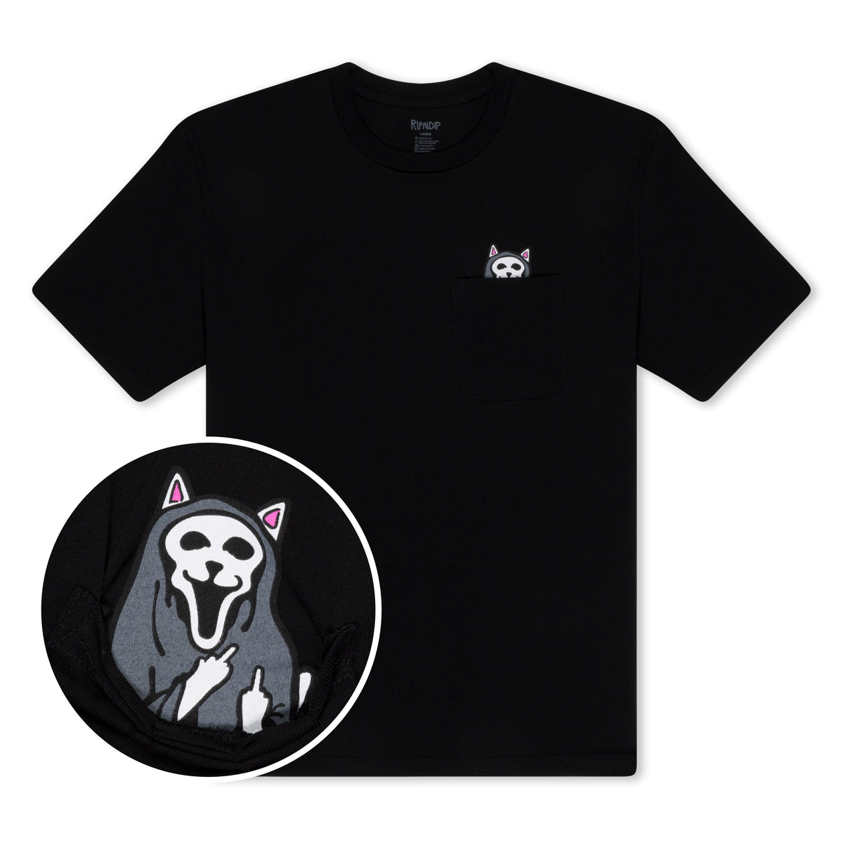 RIPNDIP Trick Or Treat Lord Nermal Pocket Tee (Black)
