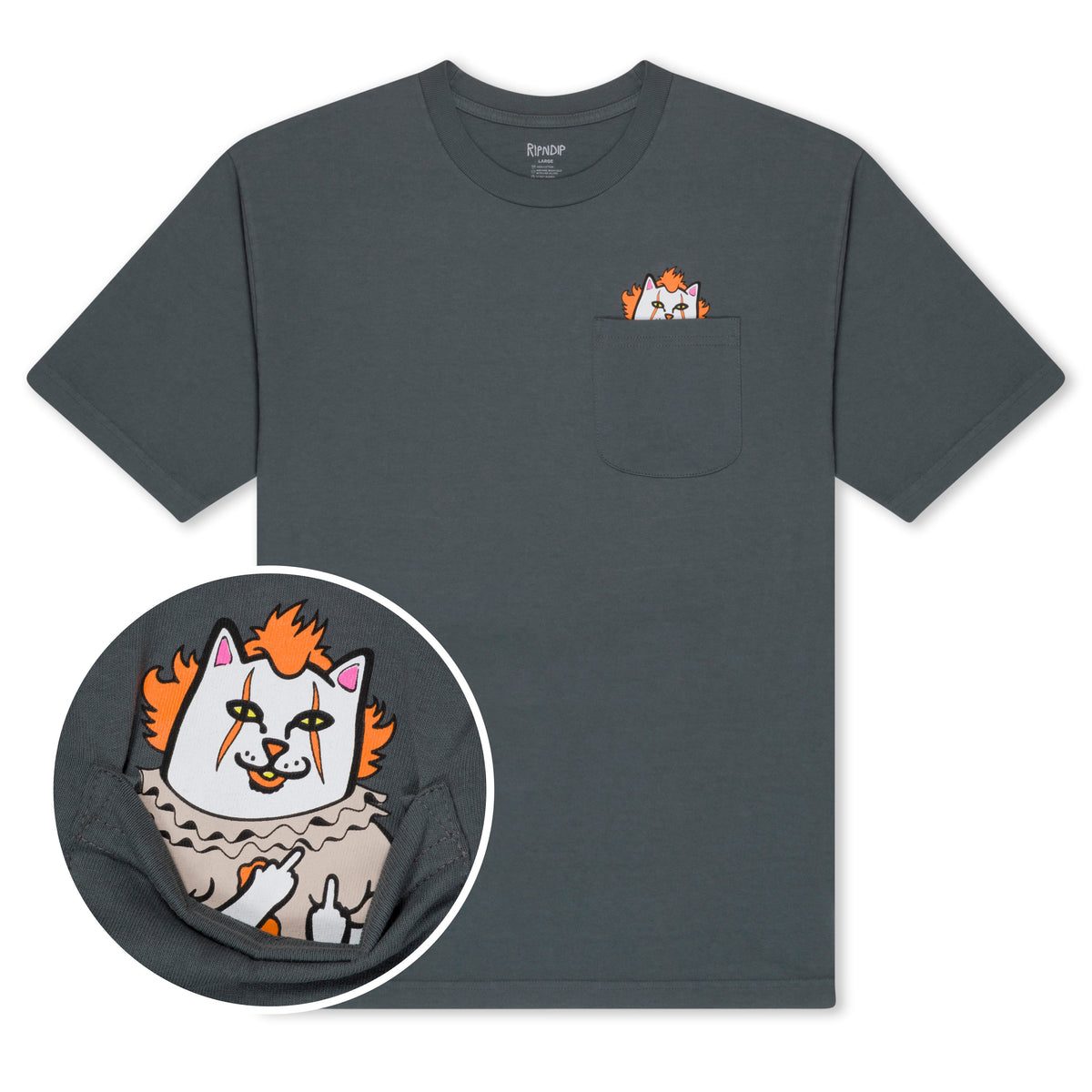 RIPNDIP It's Nerm Lord Nermal Pocket Tee (Charcoal)