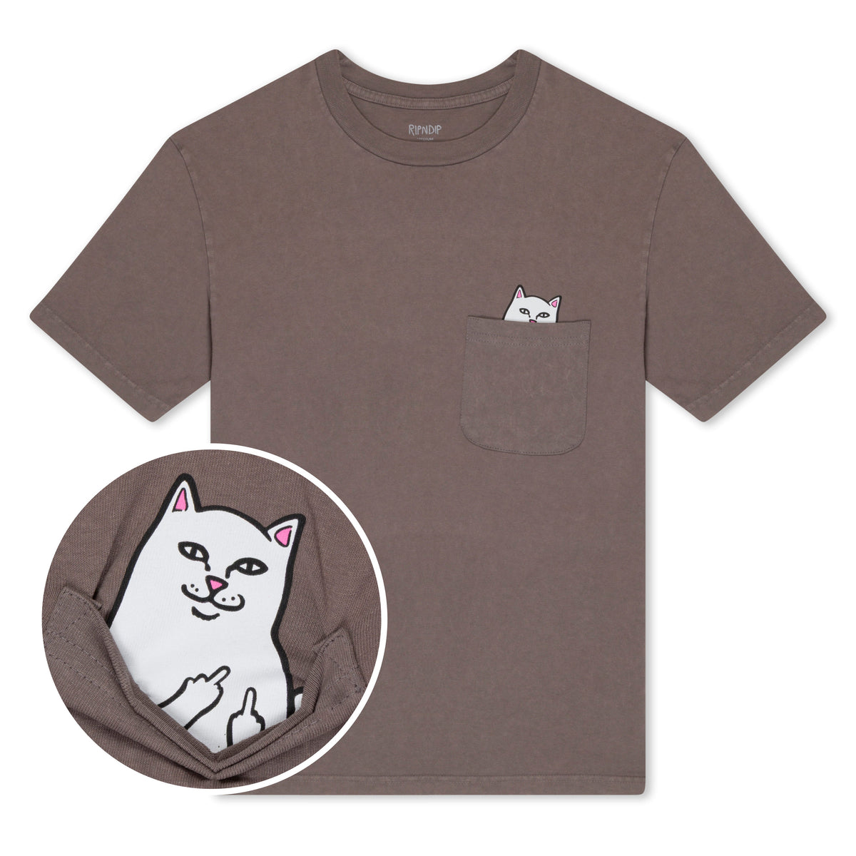 RIPNDIP Lord Nermal Pocket Tee (Tan Mineral Wash )