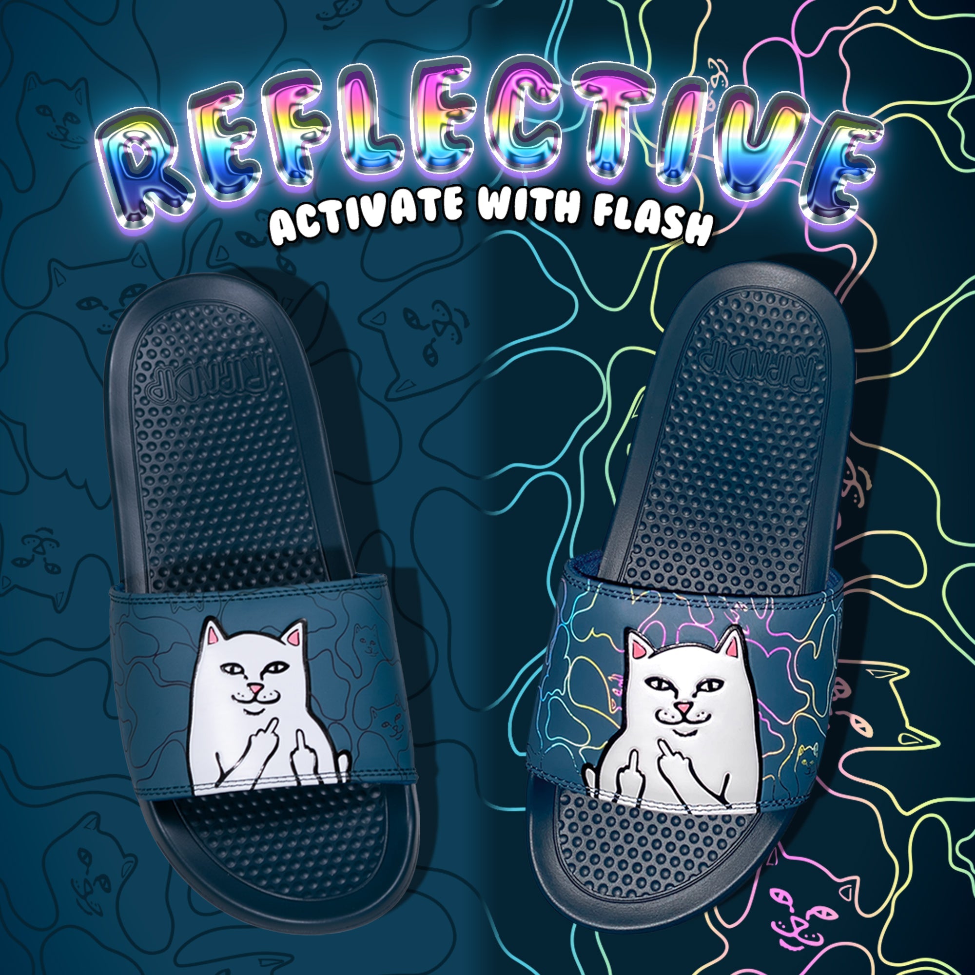 RIPNDIP Lord Nermal Camo Slides (Navy)