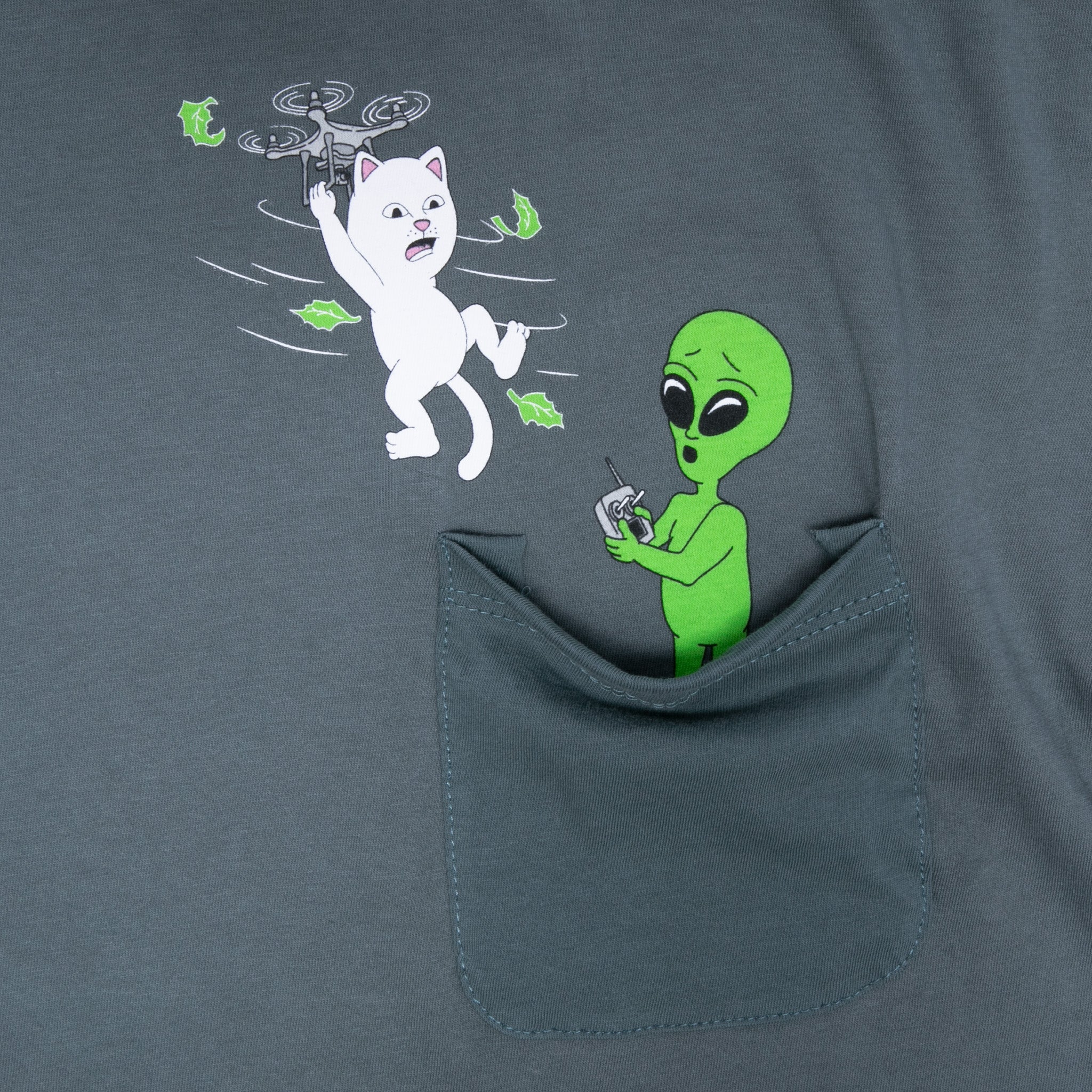 RIPNDIP Bye Bye Pocket Tee (Charcoal)