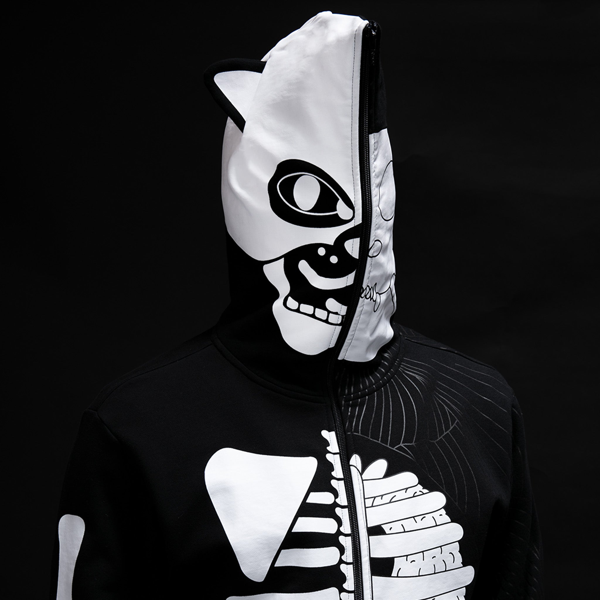 RIPNDIP Skelly Anatomy Full Zip Hoodie (Black/White)
