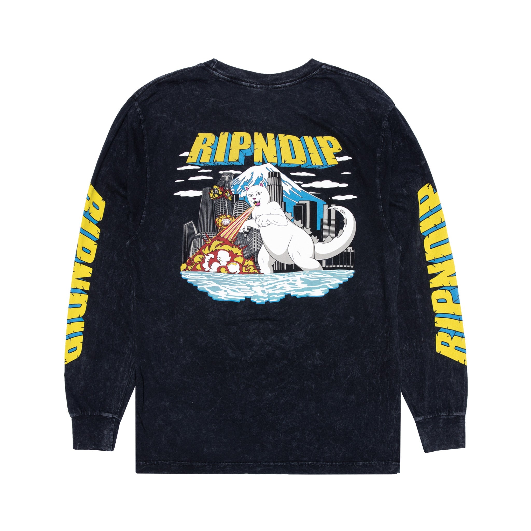RIPNDIP Nermzilla Long Sleeve (Black Mineral Wash)