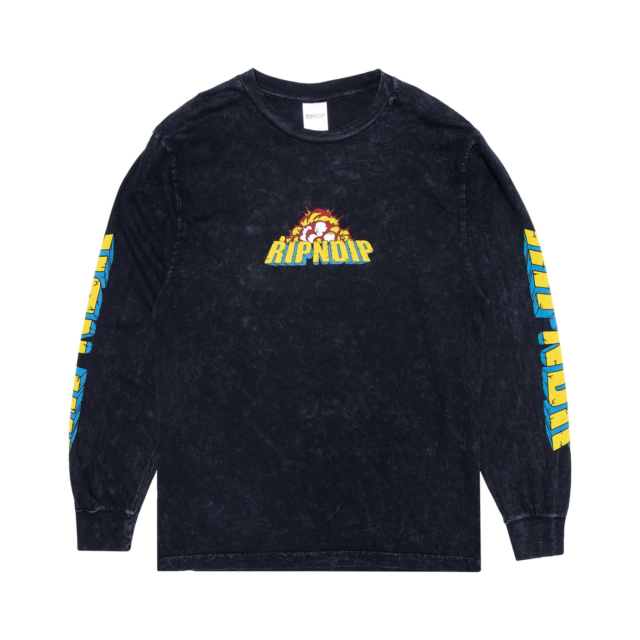 RIPNDIP Nermzilla Long Sleeve (Black Mineral Wash)
