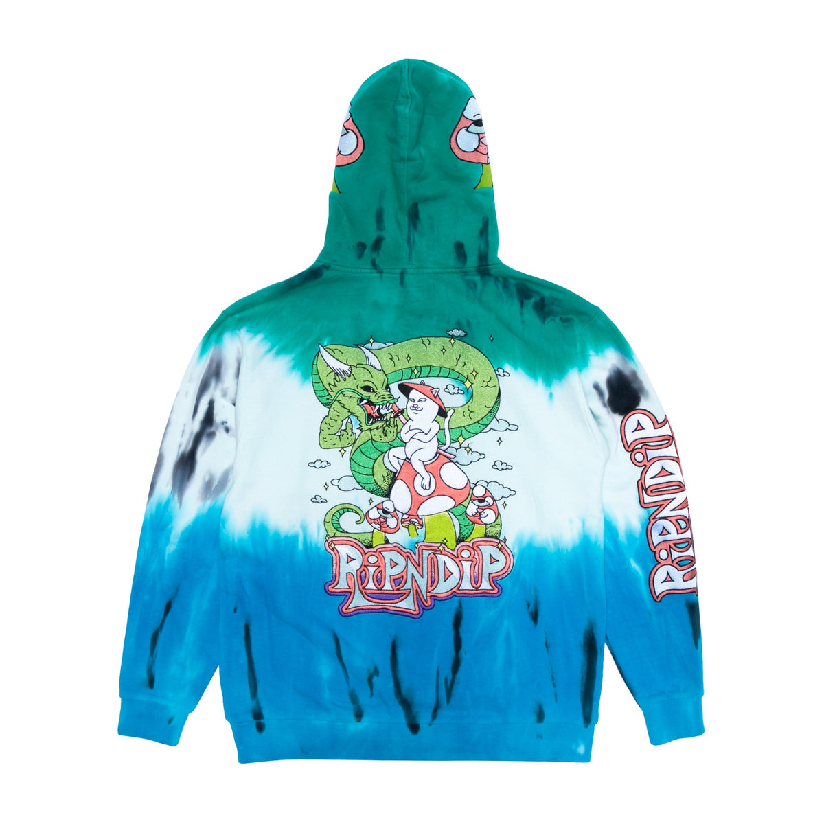 RIPNDIP Sensai Embroidered Hoodie (Blue/Green Stripe Tie Dye)