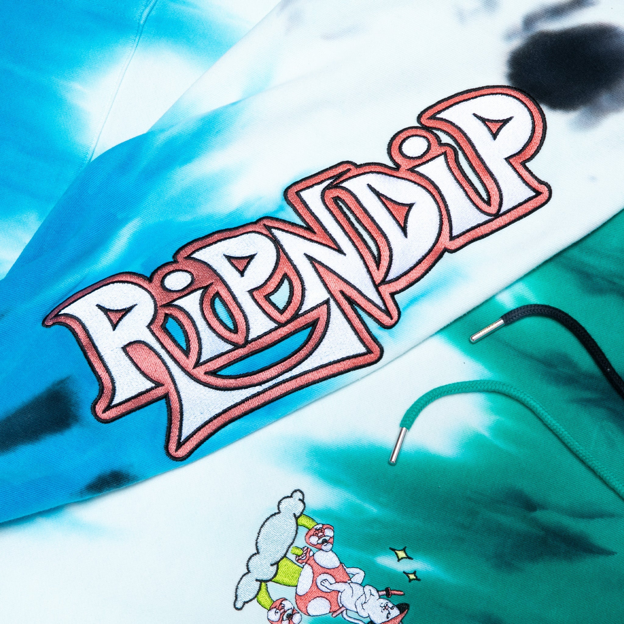RIPNDIP Sensai Embroidered Hoodie (Blue/Green Stripe Tie Dye)