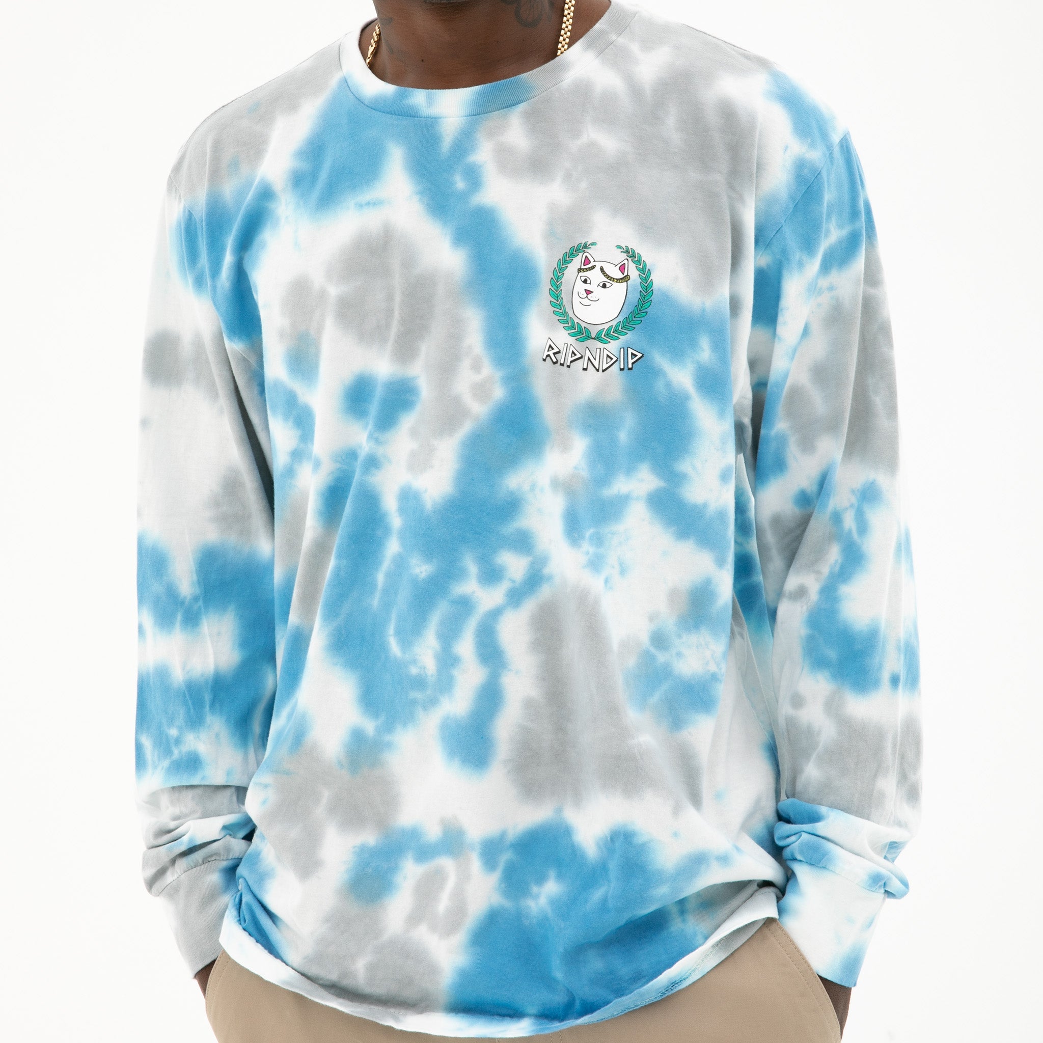RIPNDIP Waiting In Heaven Long Sleeve (Light Blue Cloud Wash)