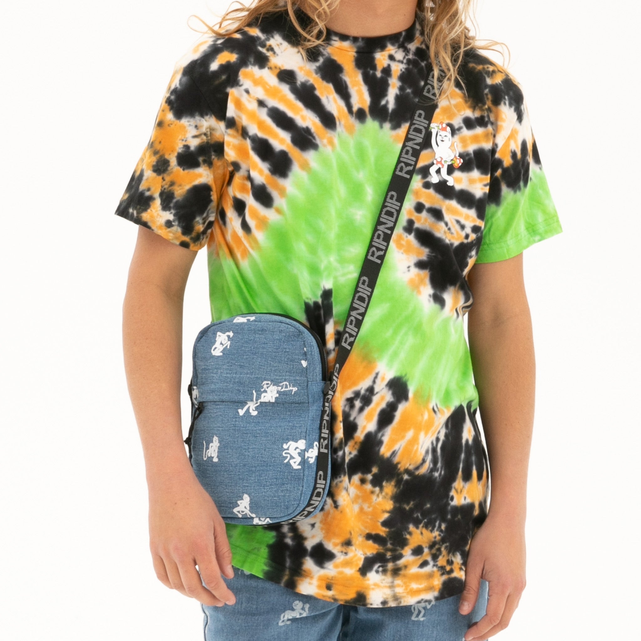 RIPNDIP Dance Party Shoulder Bag (Medium Wash)