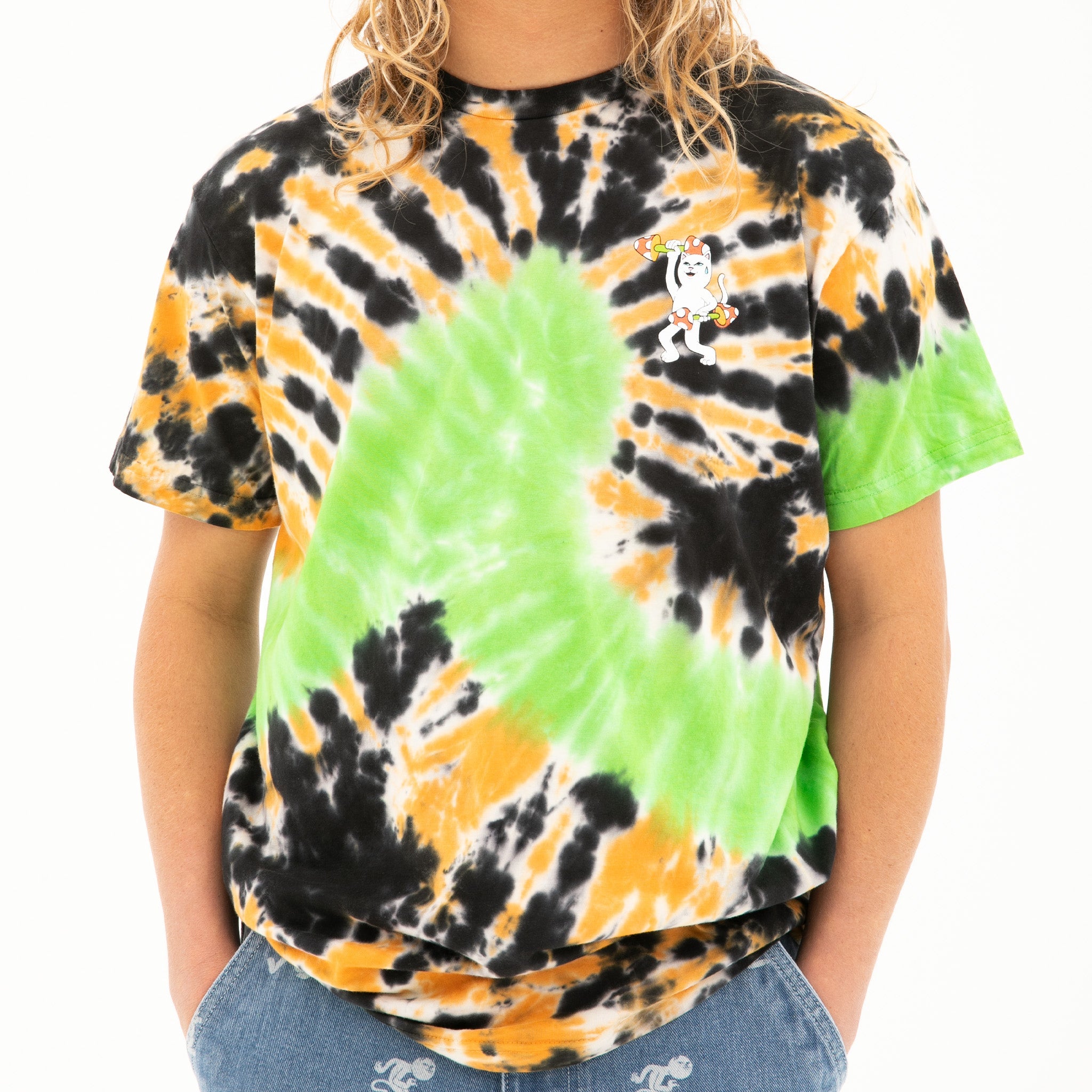 RIPNDIP Do You Even Lift Tee (Neon/Black/Orange Loop Dye)