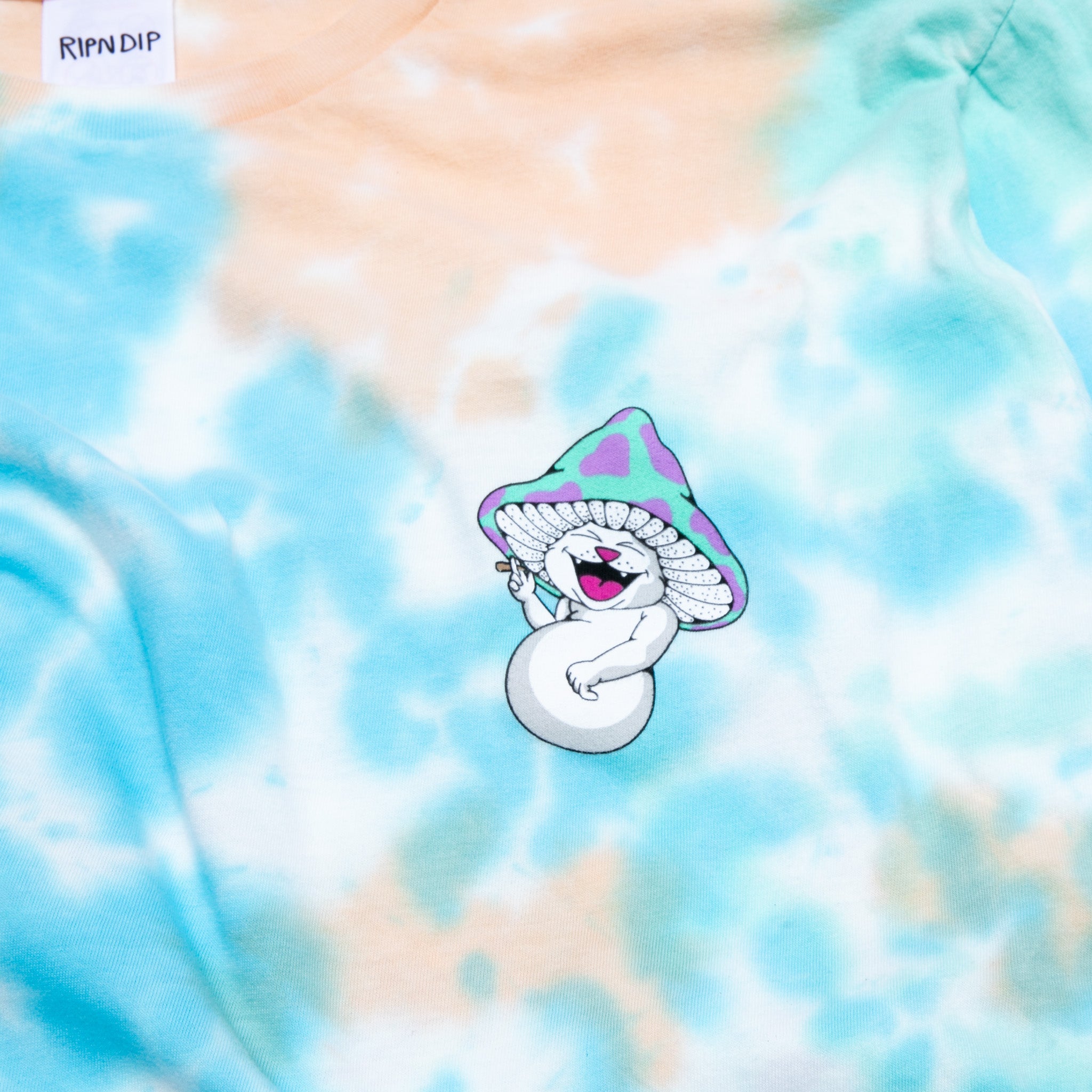 354477 Kaleidoscopic Long Sleeve (Light Blue/Peach Tie Dye)