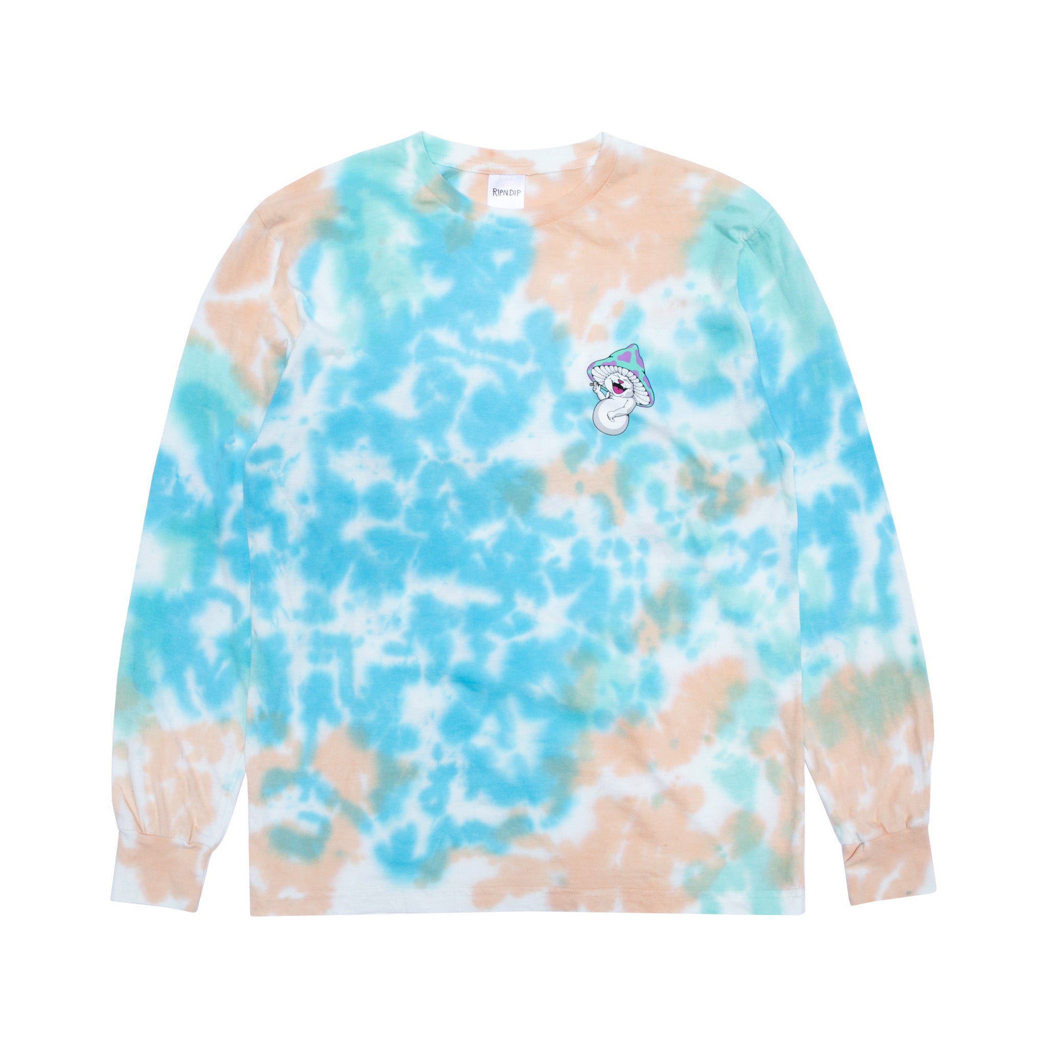 354477 Kaleidoscopic Long Sleeve (Light Blue/Peach Tie Dye)