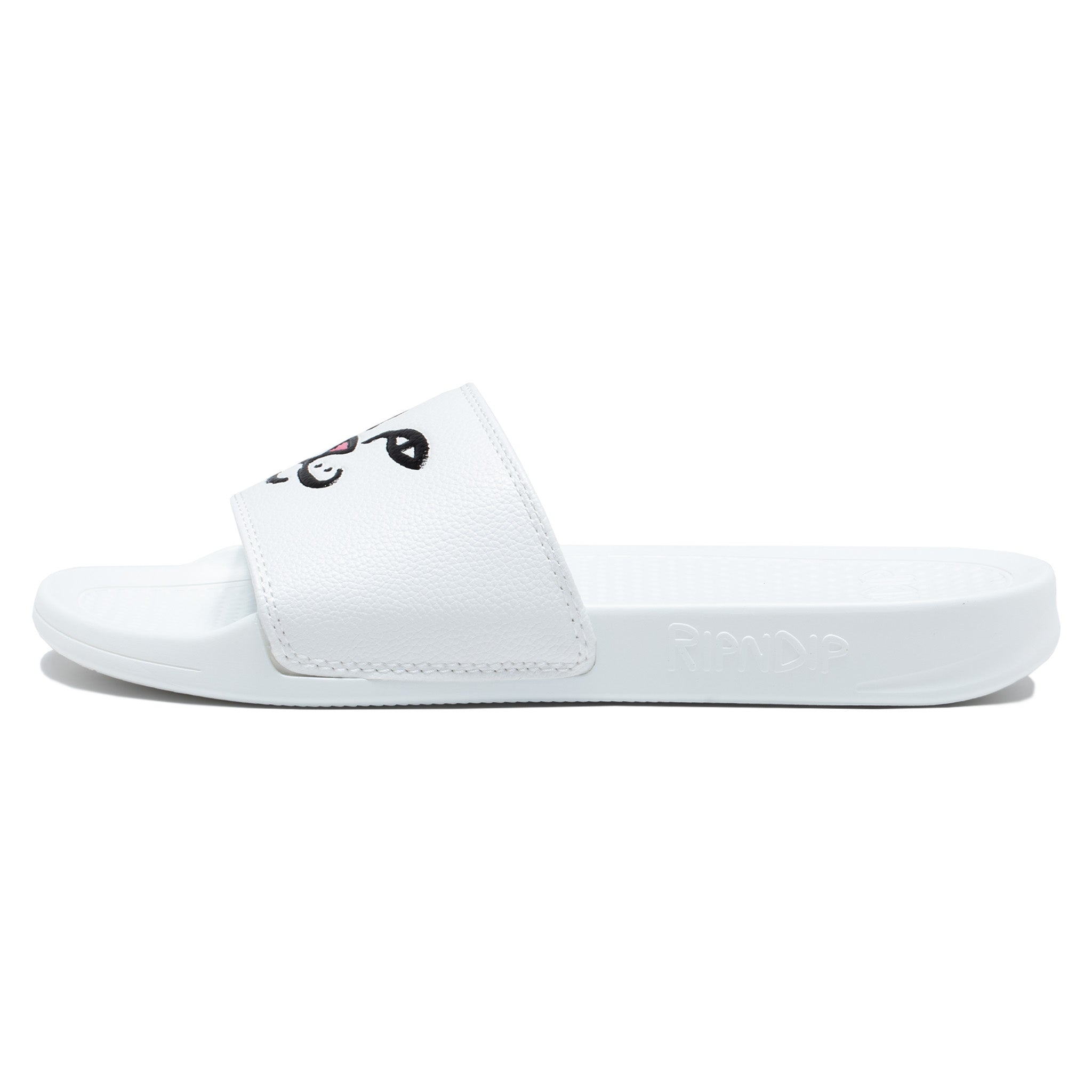 RIPNDIP Lord Nermal Face Slides (White)