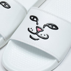 RIPNDIP Lord Nermal Face Slides (White)