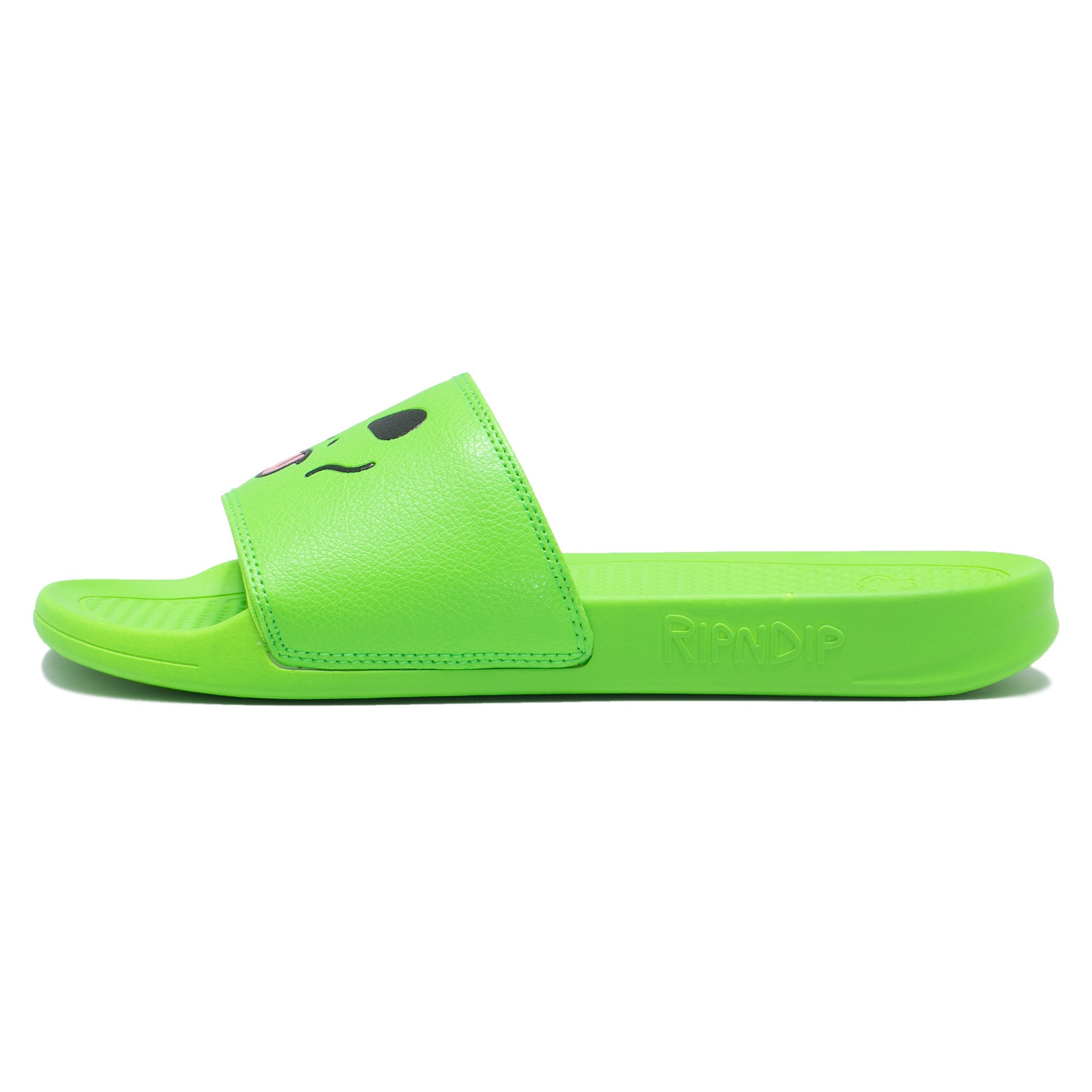 RIPNDIP Lord Alien Face Slides (Green)