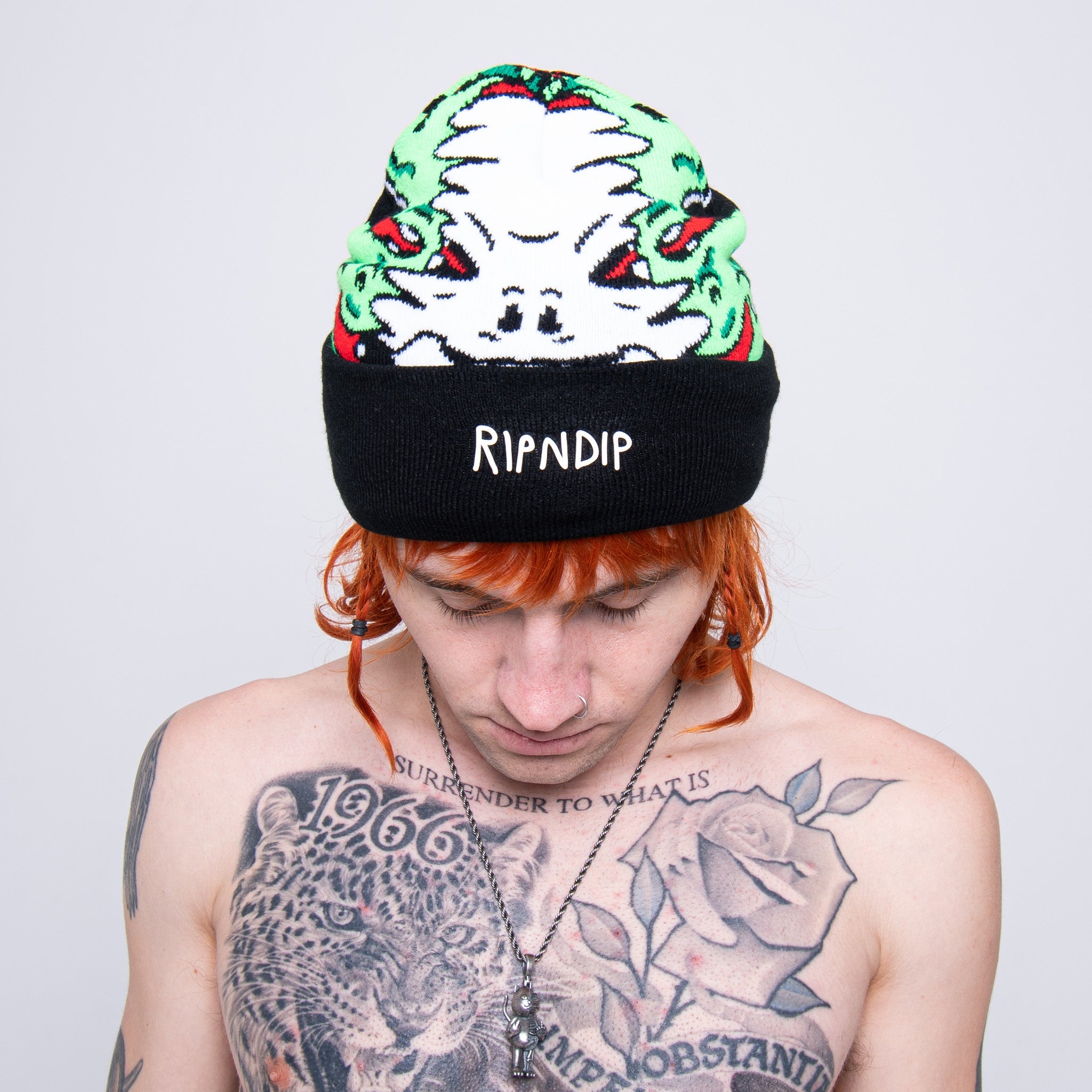 RIPNDIP Skull Face Knit Beanie (Black)