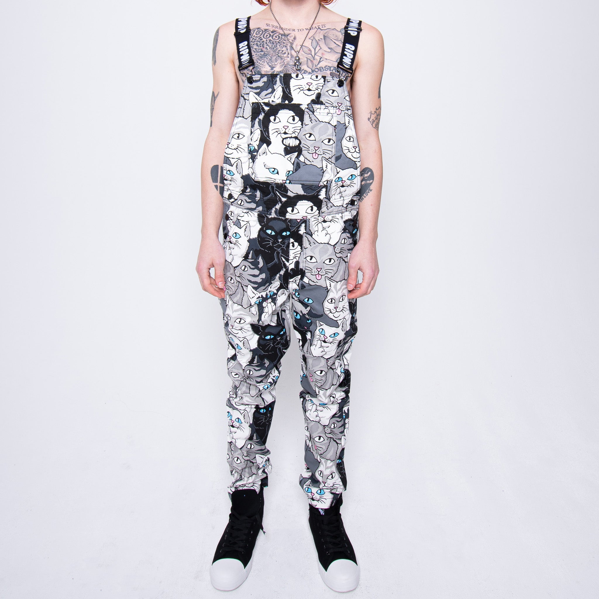 RIPNDIP Family Tree Twill Overalls (Black)