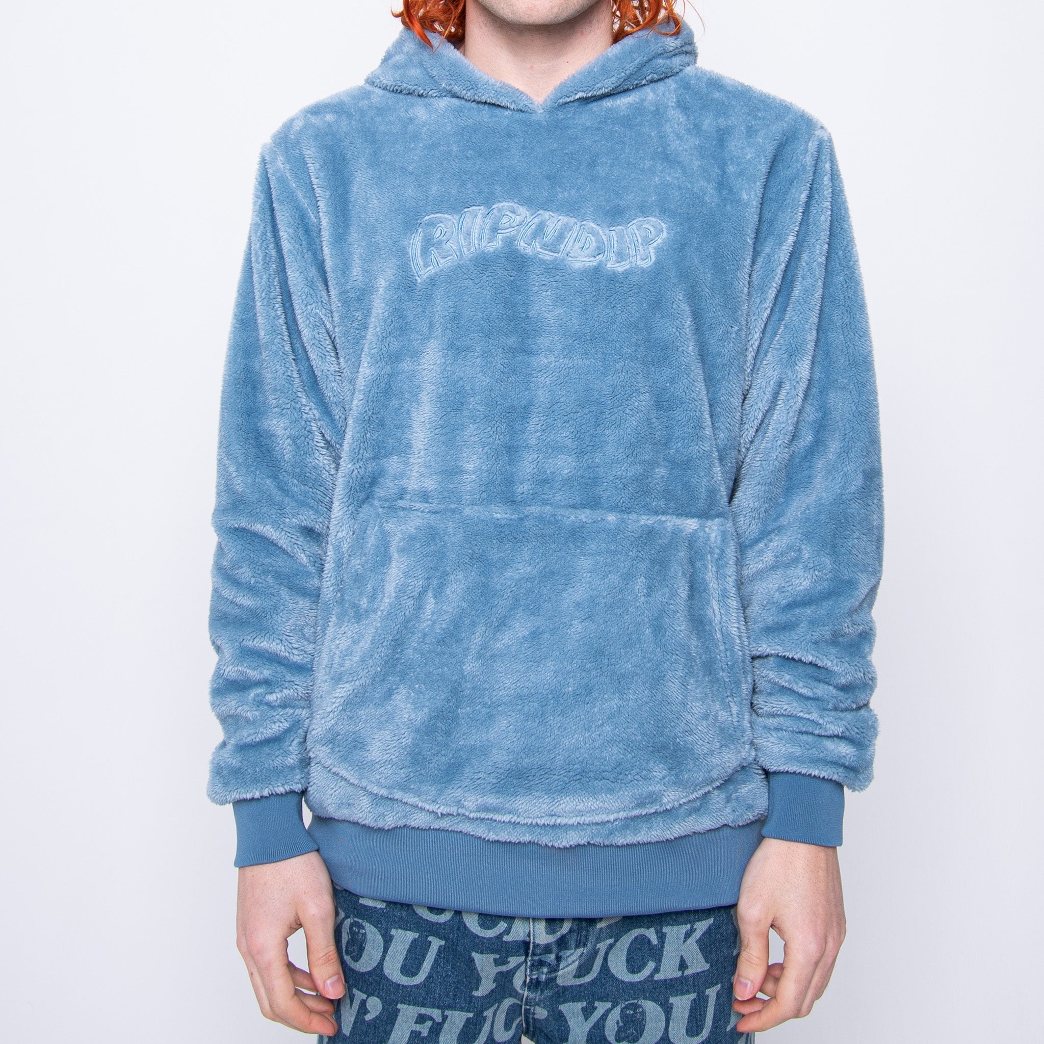 RIPNDIP Waves Sherpa Hoodie (Light Slate)