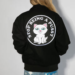 RIPNDIP Stop Being A Pussy Varsity Jacket (Black)