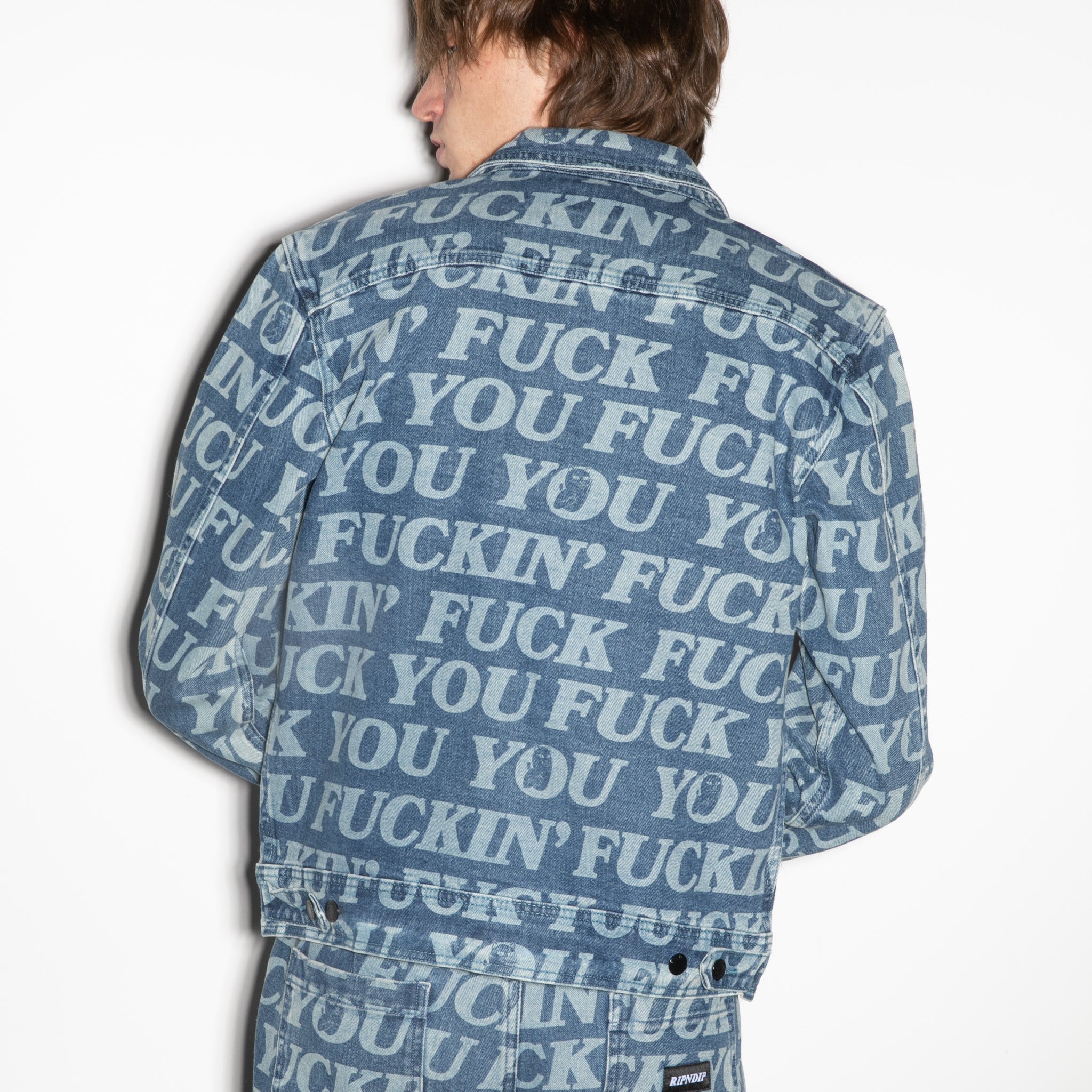 RIPNDIP Fuckin Fuck Denim Jacket (Medium Washed)