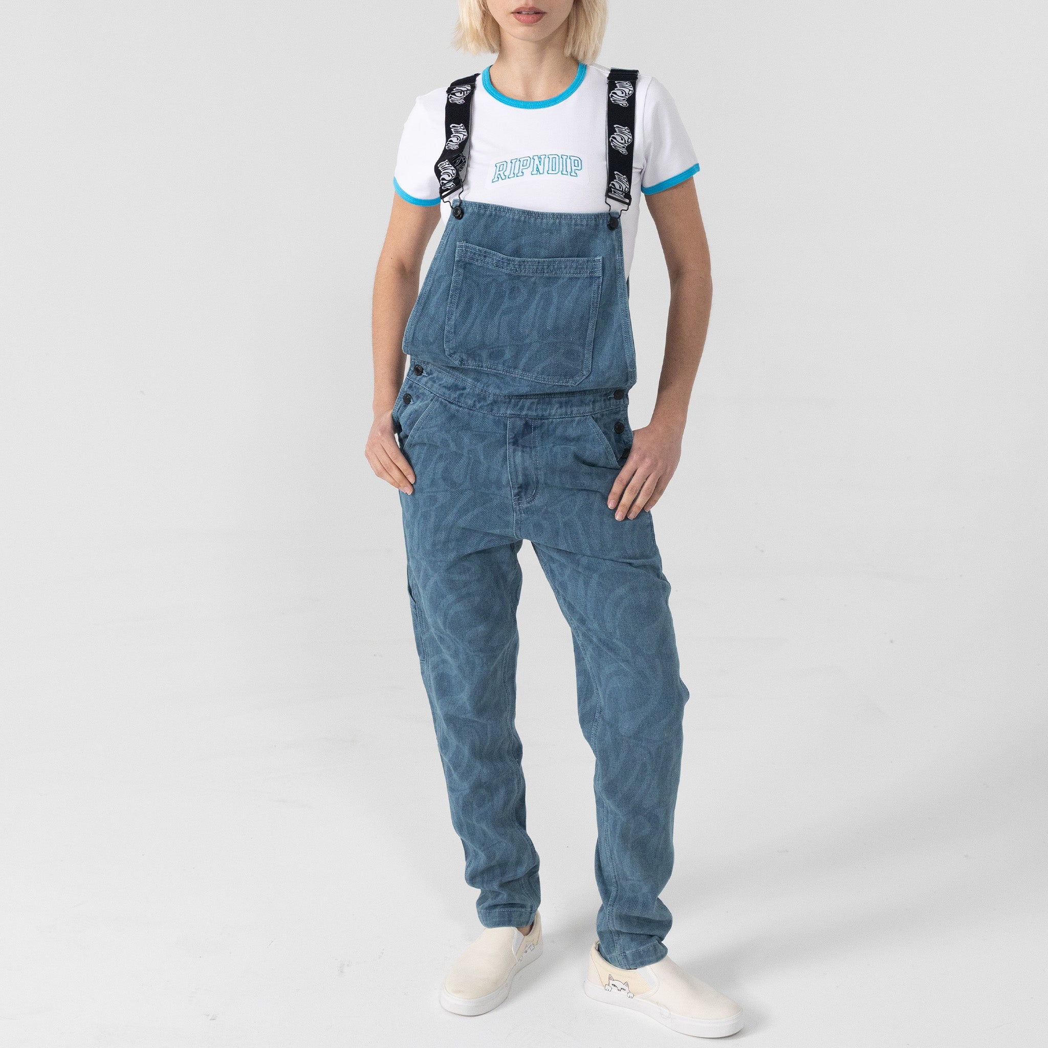 RIPNDIP Wilshire Denim Overalls (Medium Wash)