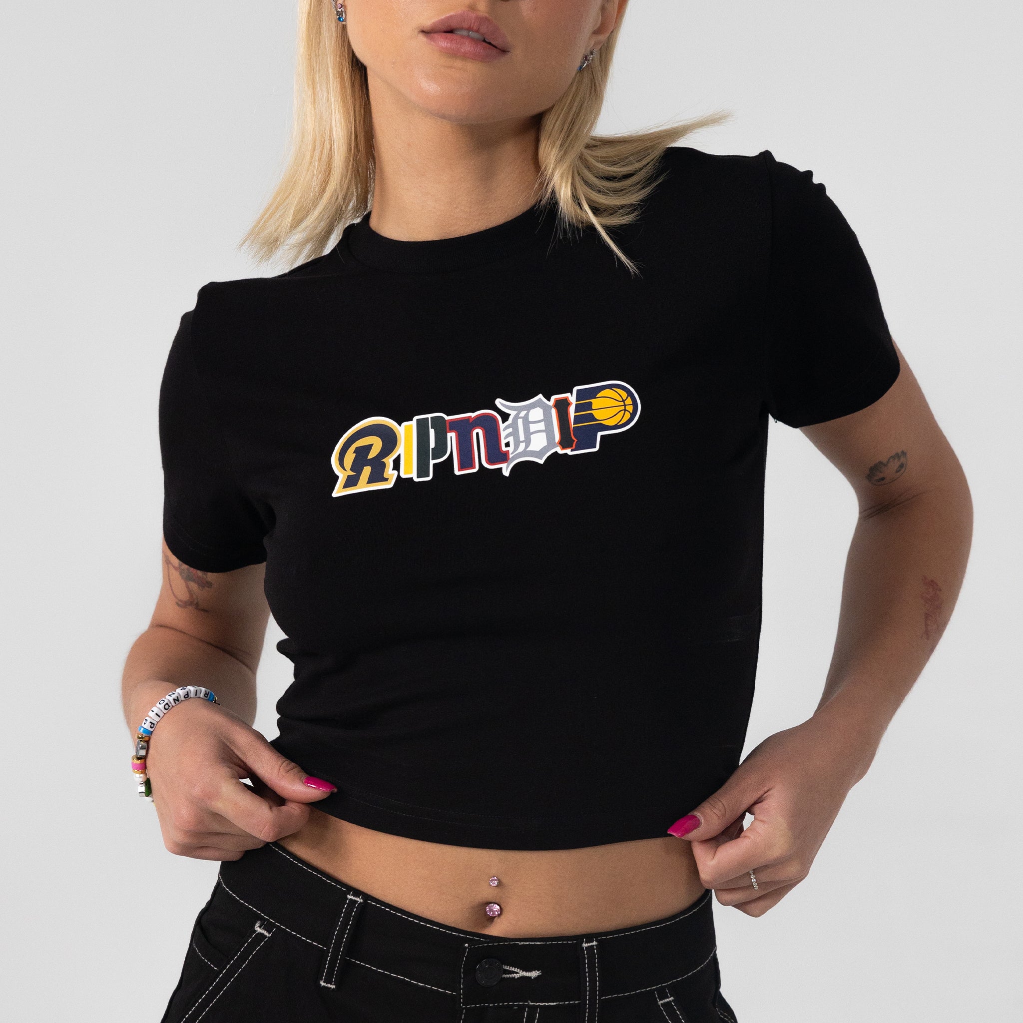 RIPNDIP Fan Fave Cropped Baby Tee (Black)