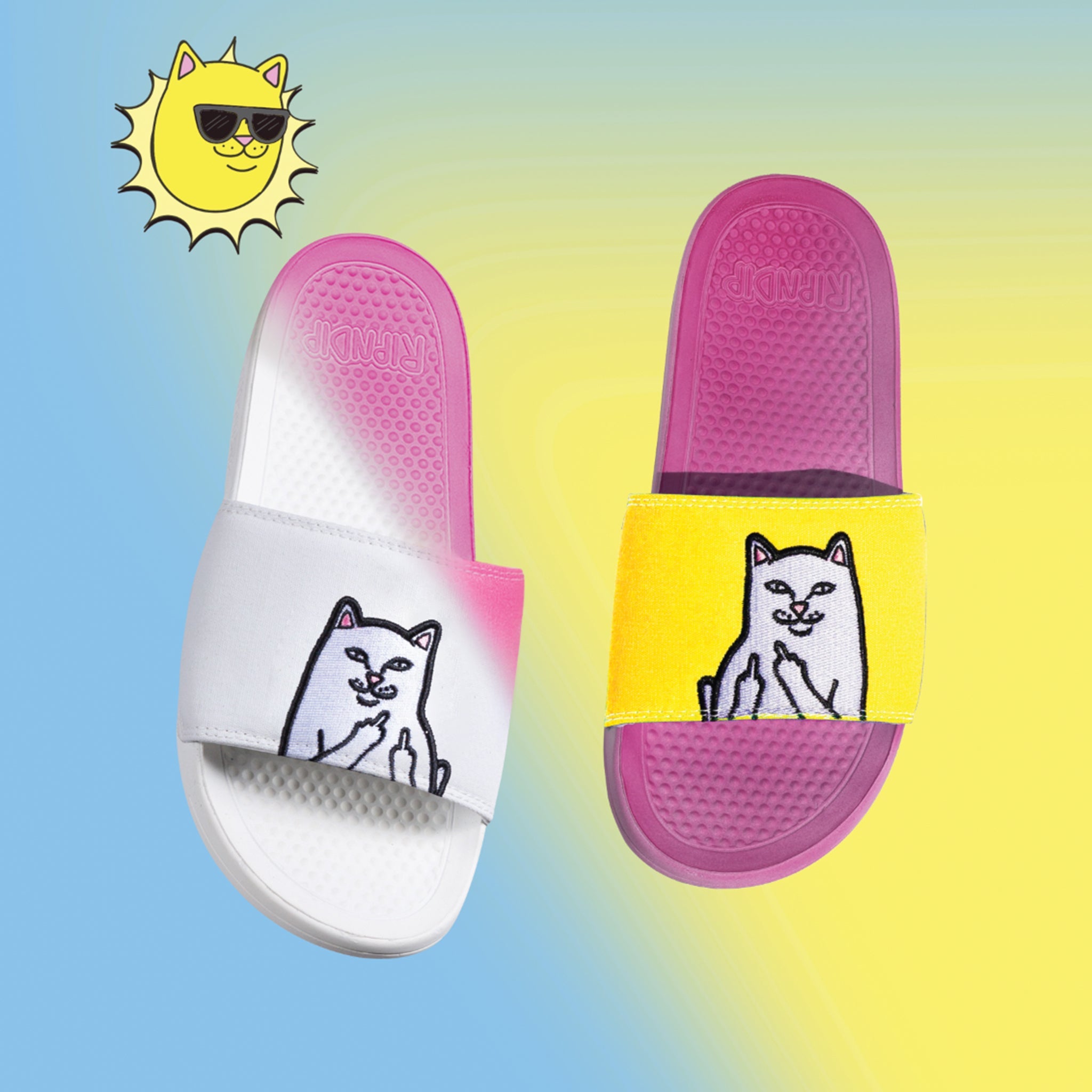 RIPNDIP Lord Nermal Slides UV Activated (Purple/Gold)