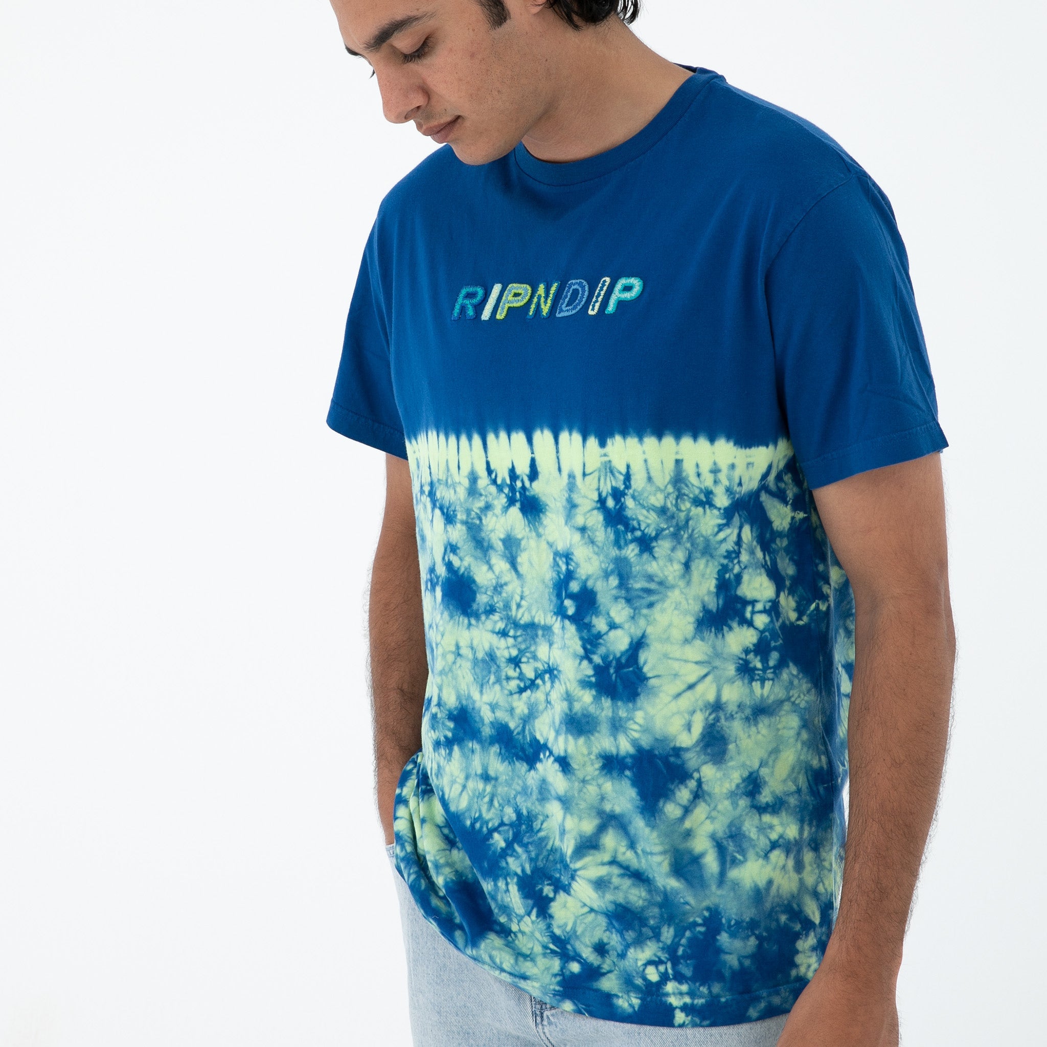 RIPNDIP Prisma Embroidered Tee (Navy/Green)