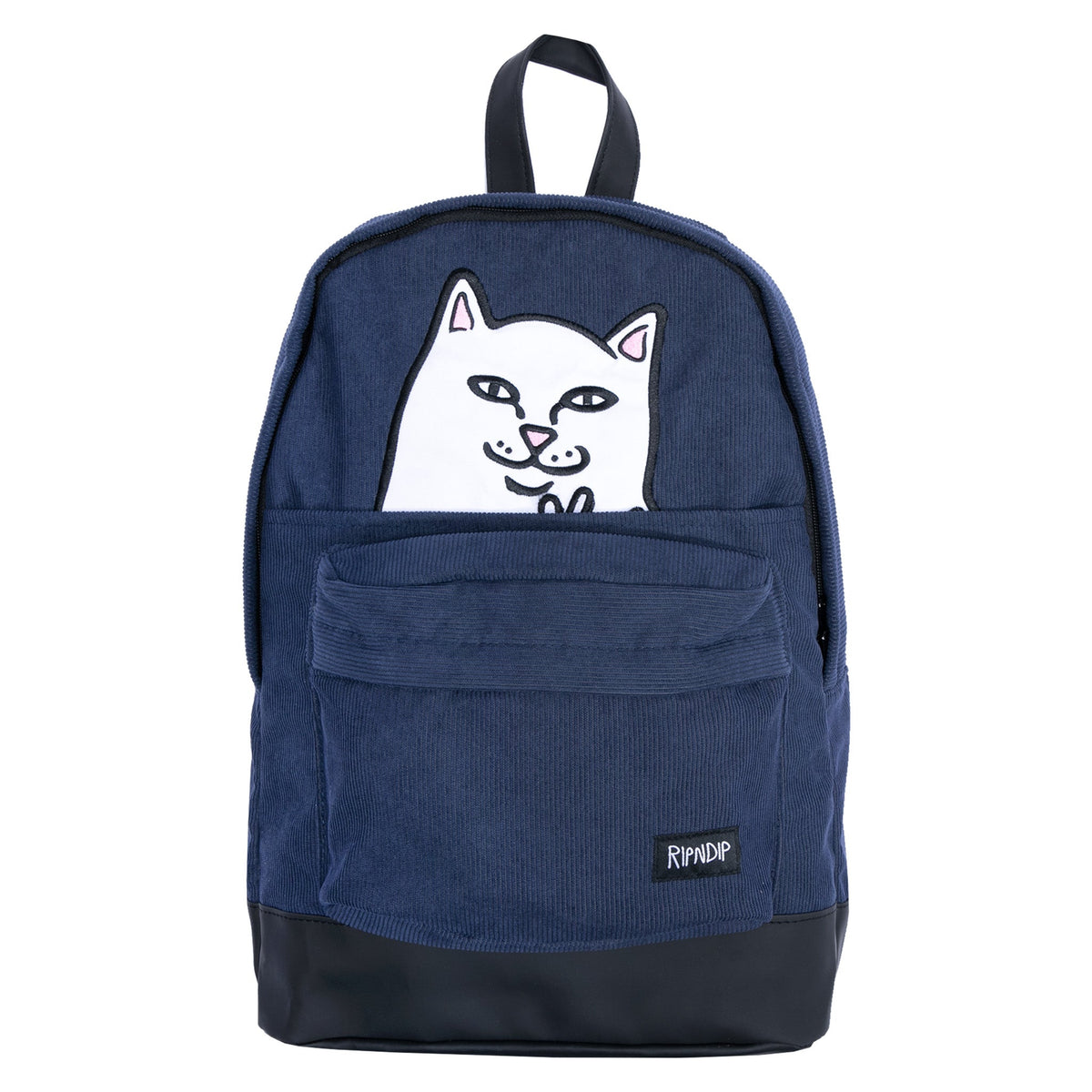 RIPNDIP Lord Nermal Velcro Hands Corduroy Backpack (Navy)