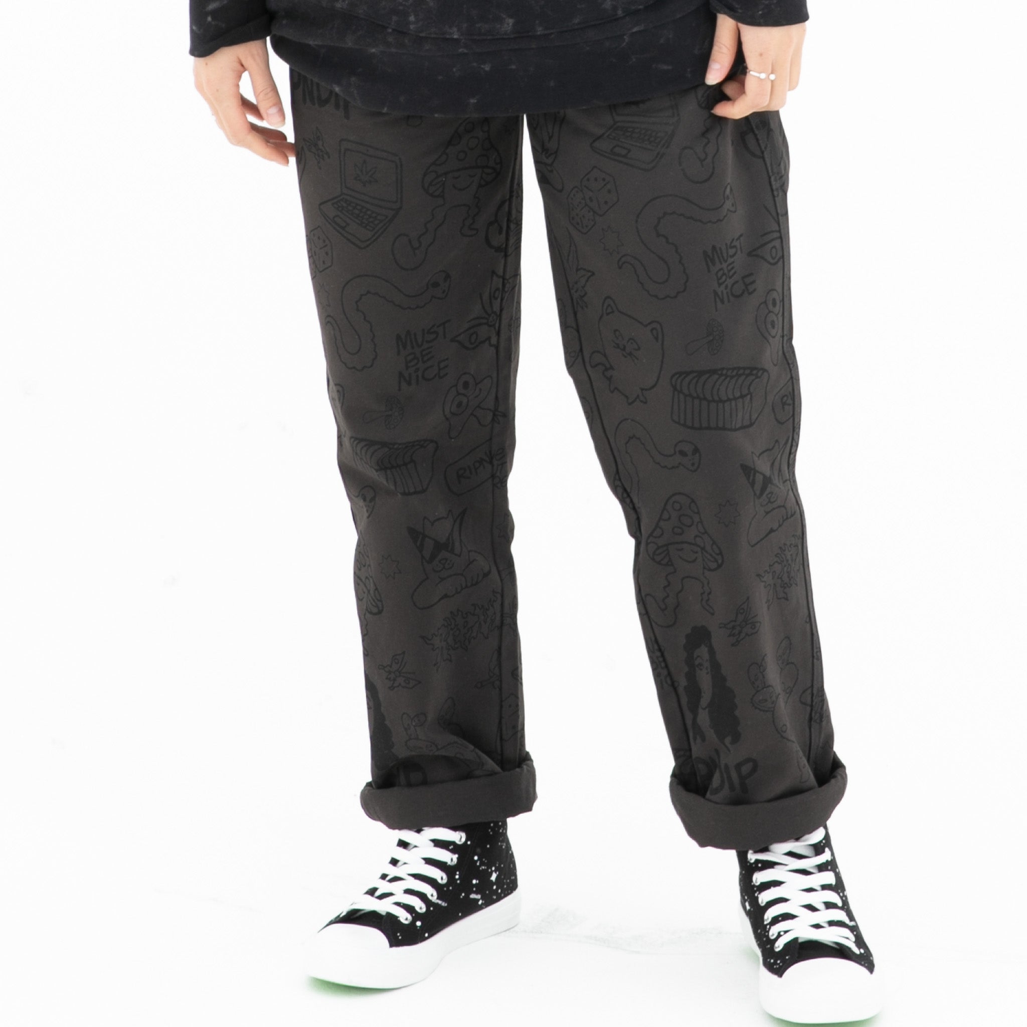 RIPNDIP Nerm Doodle Cotton Twill Pants (Chocolate)