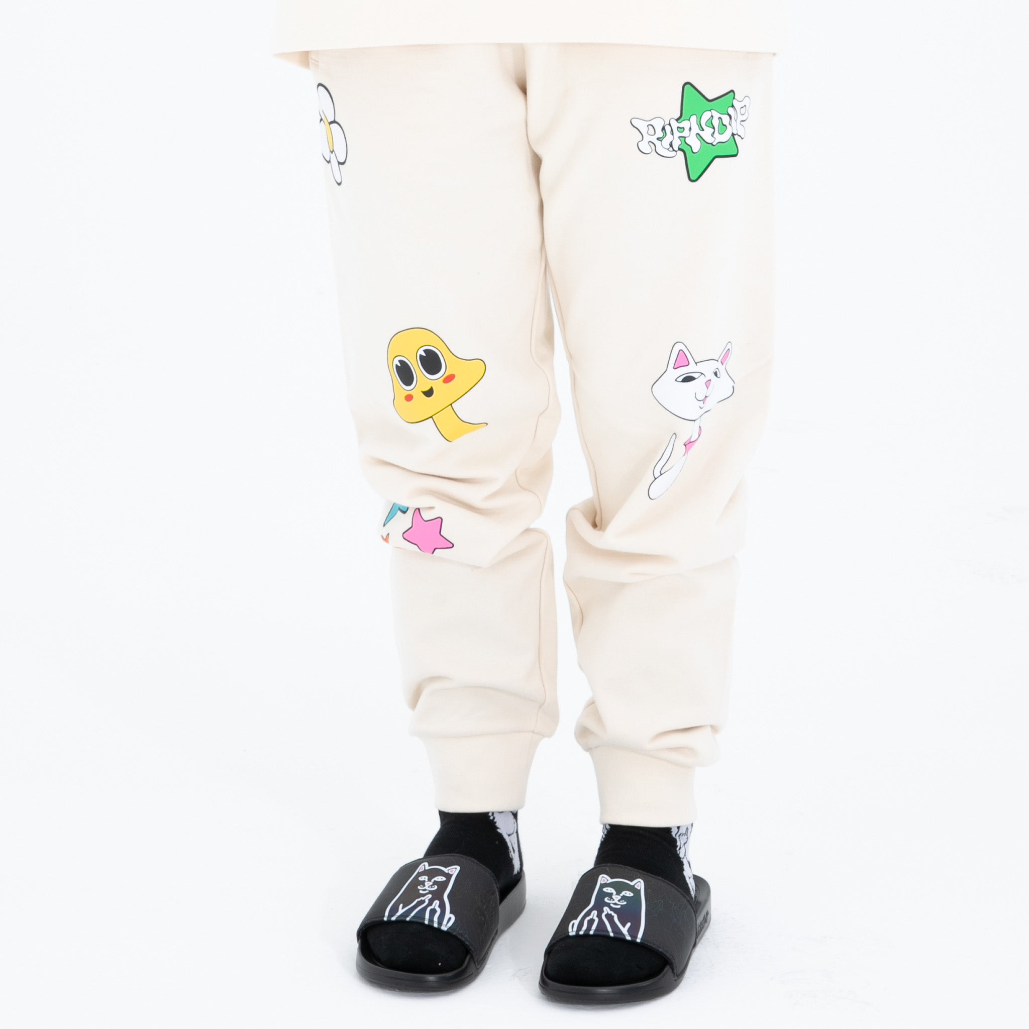 RIPNDIP Shroom Mania Sweatpants (Bone)