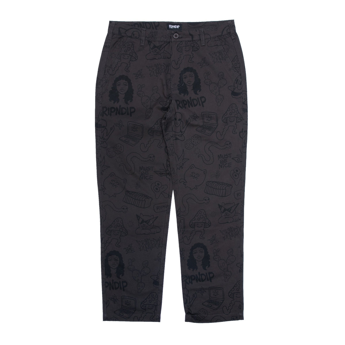 RIPNDIP Nerm Doodle Cotton Twill Pants (Chocolate)