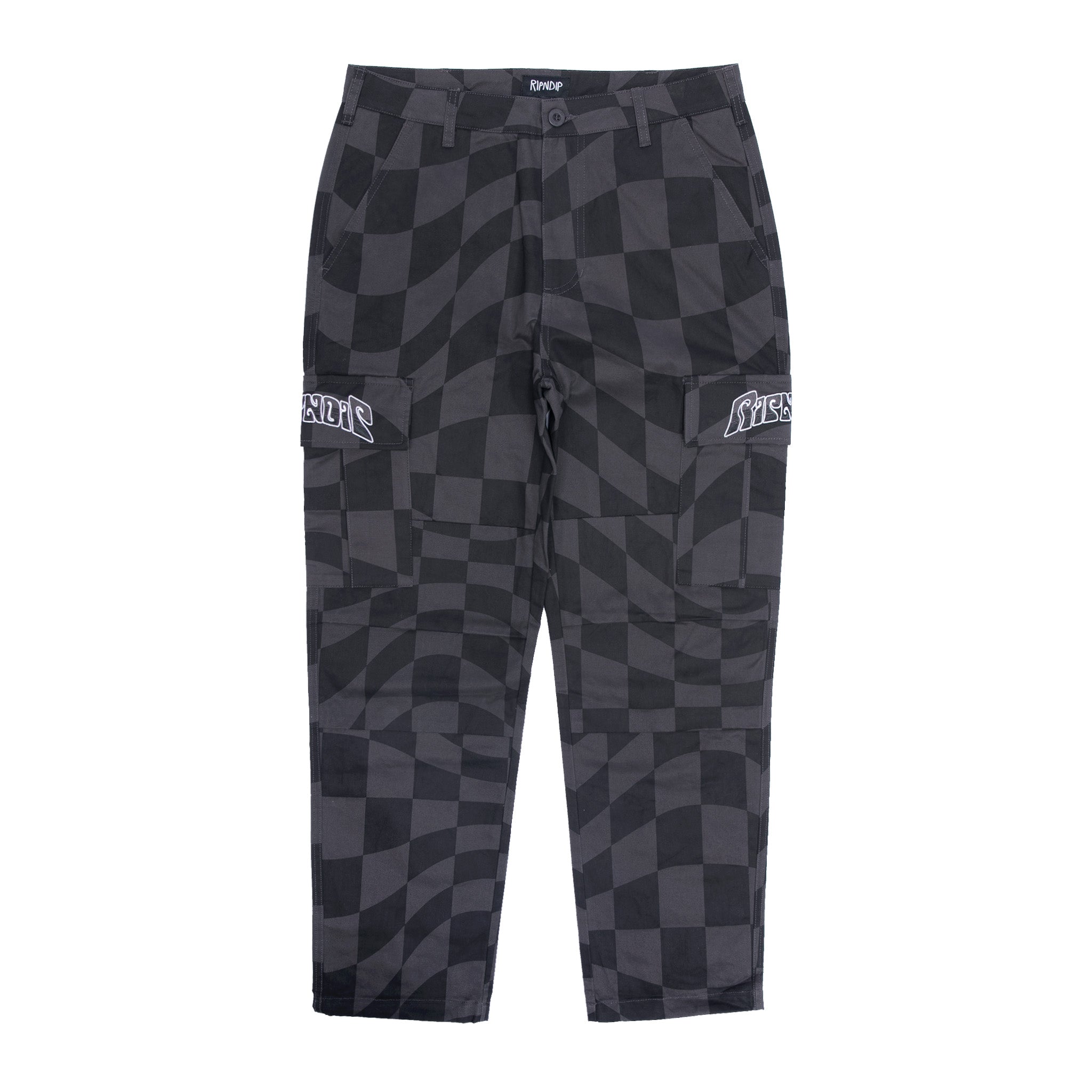 RIPNDIP Checked Cargo Pants (Black/Charcoal)