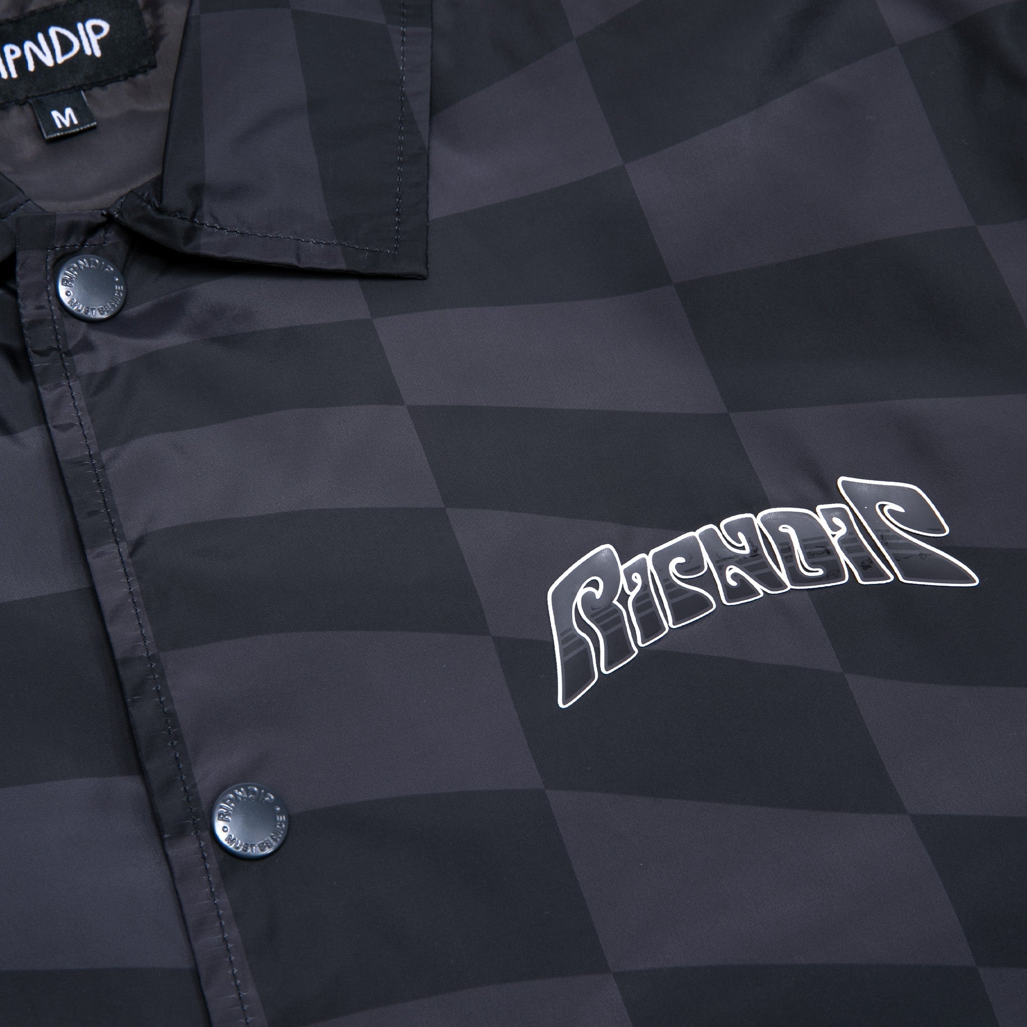 RIPNDIP Checked Coaches Jacket (Black/Charcoal)