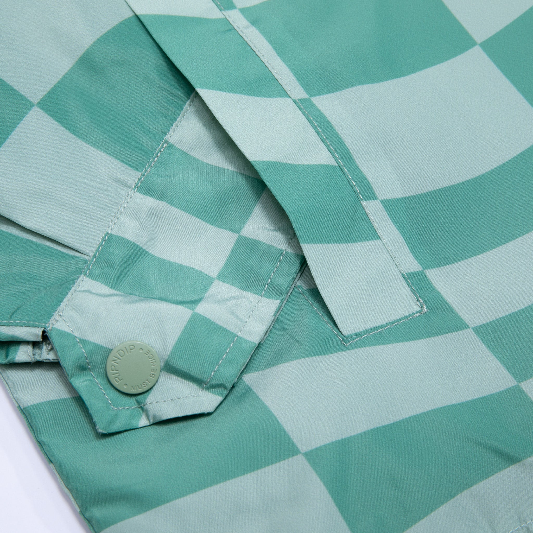 RIPNDIP Checked Coaches Jacket (Military Green)