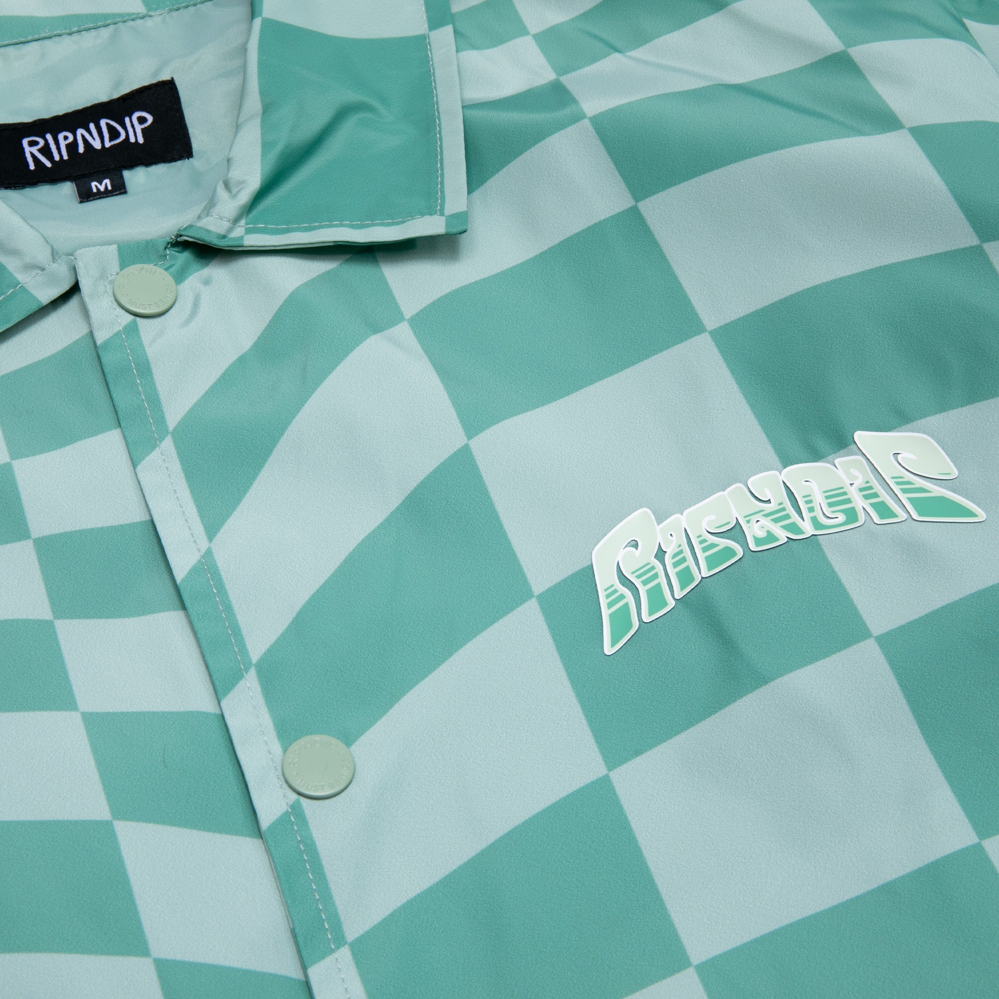 RIPNDIP Checked Coaches Jacket (Military Green)