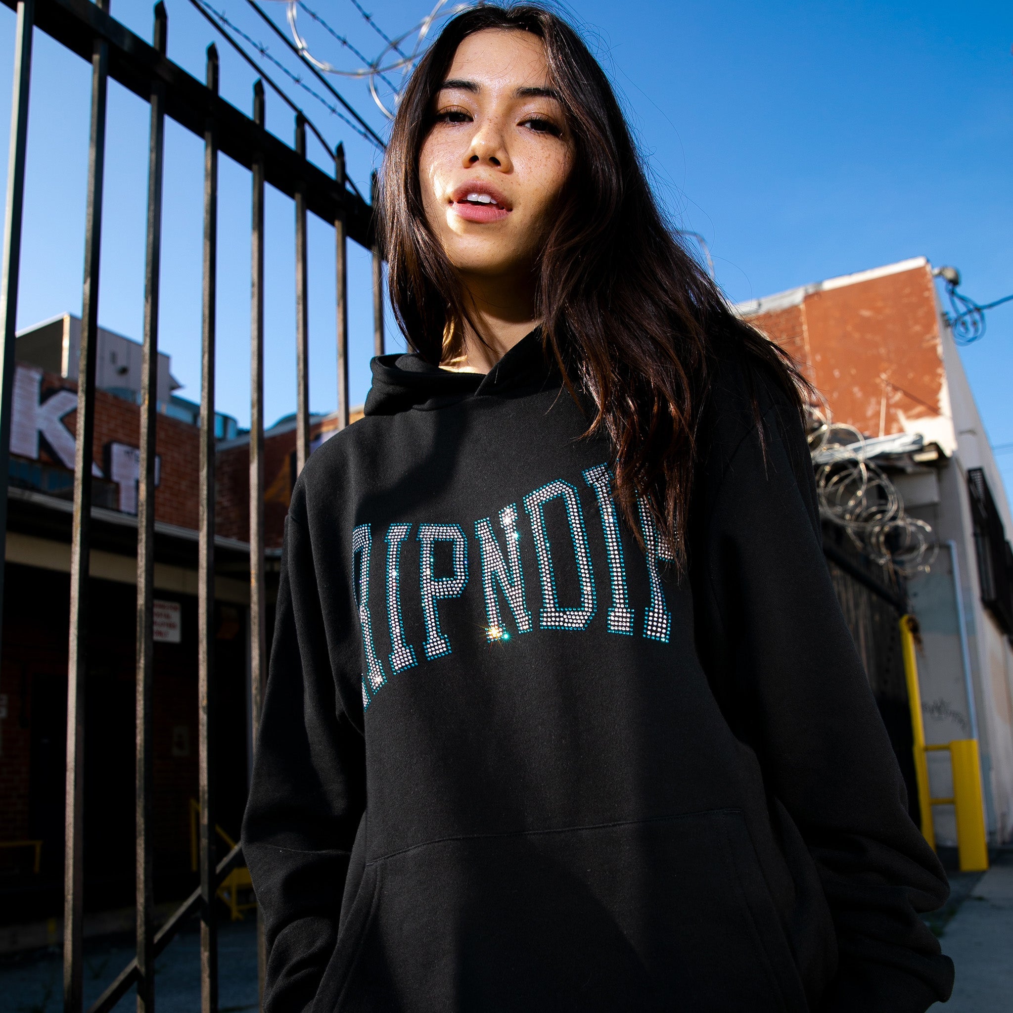 RIPNDIP Summer Revenge Rhinestone Hoodie (Black)