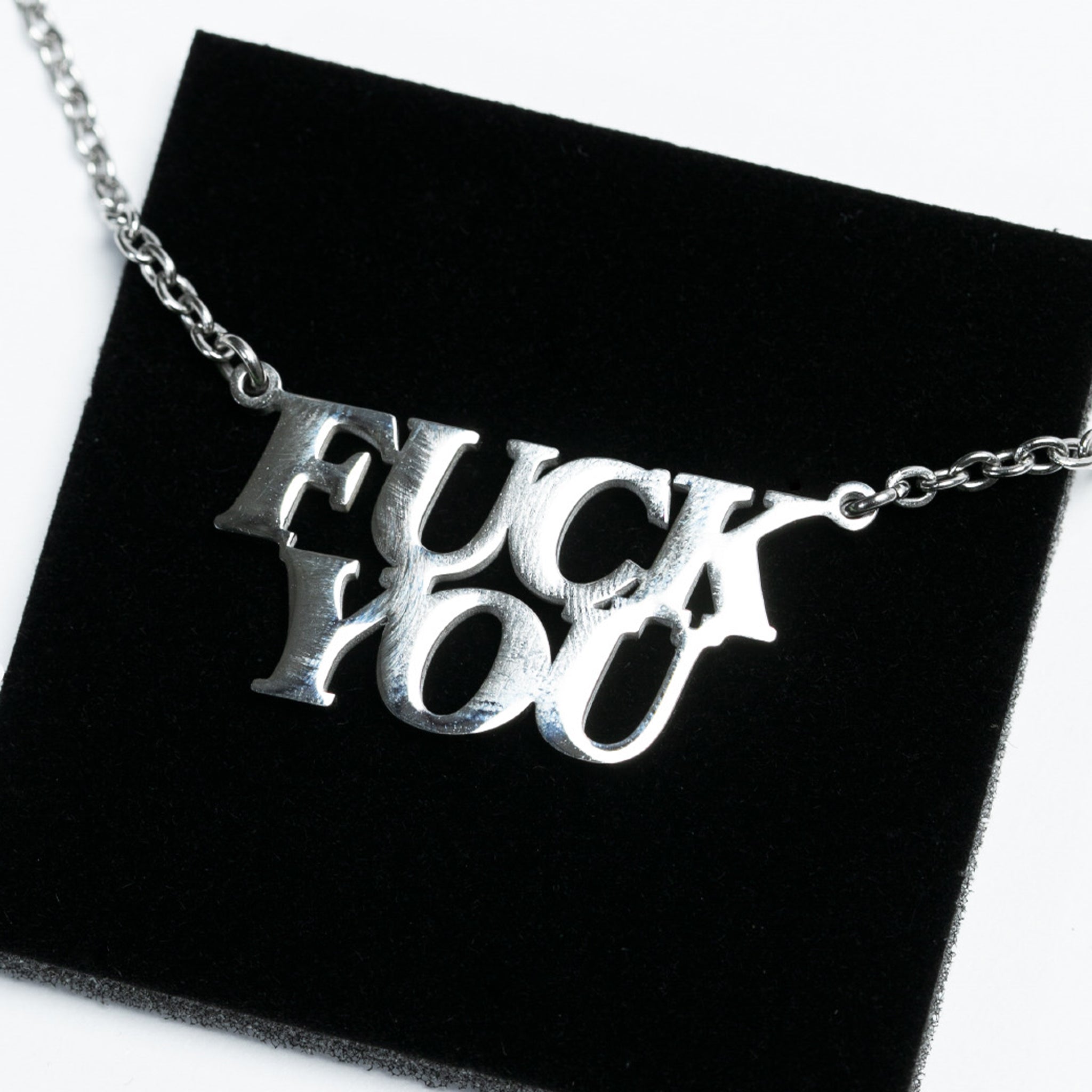 RIPNDIP Fuckin Fuck Pendant Necklace (Silver)