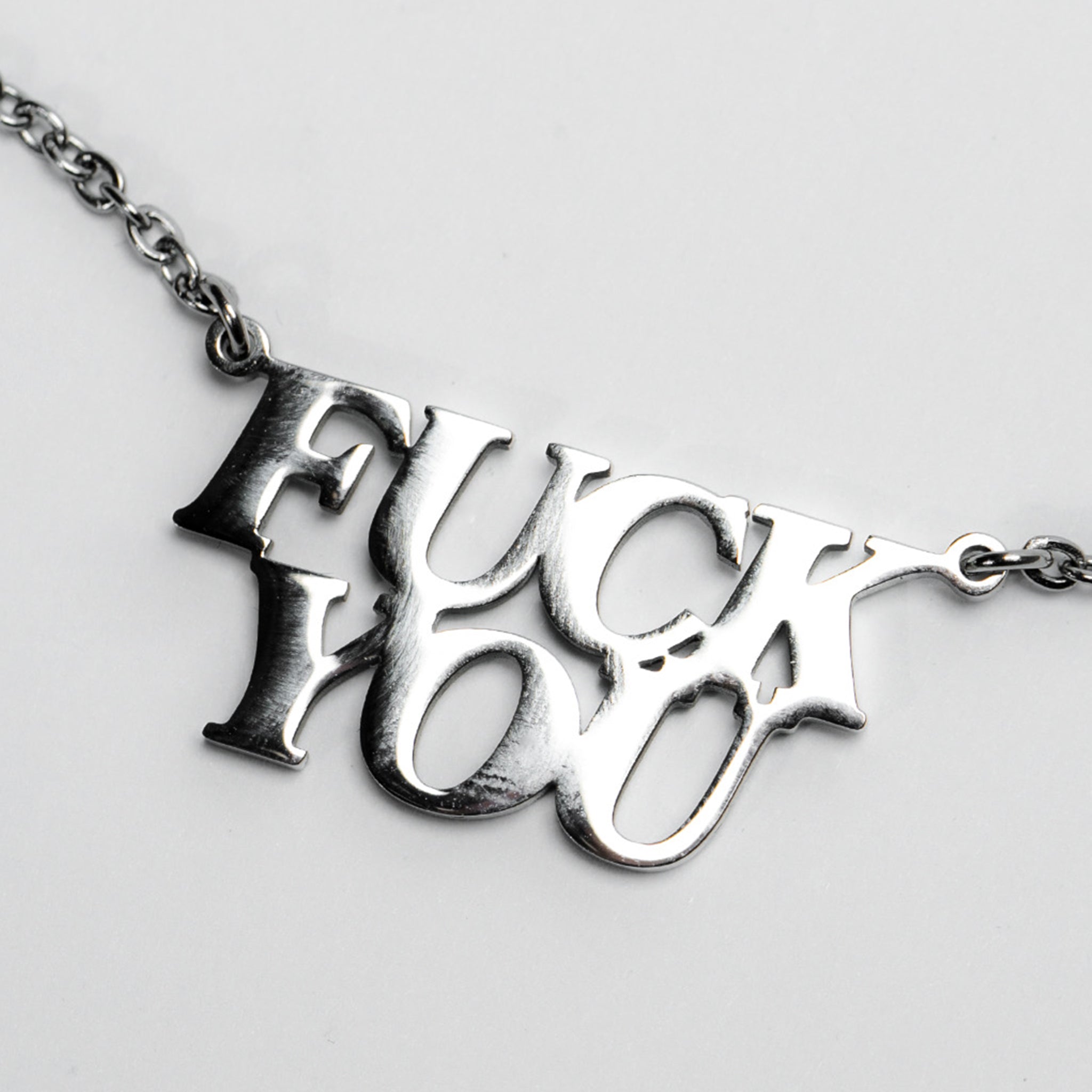 RIPNDIP Fuckin Fuck Pendant Necklace (Silver)