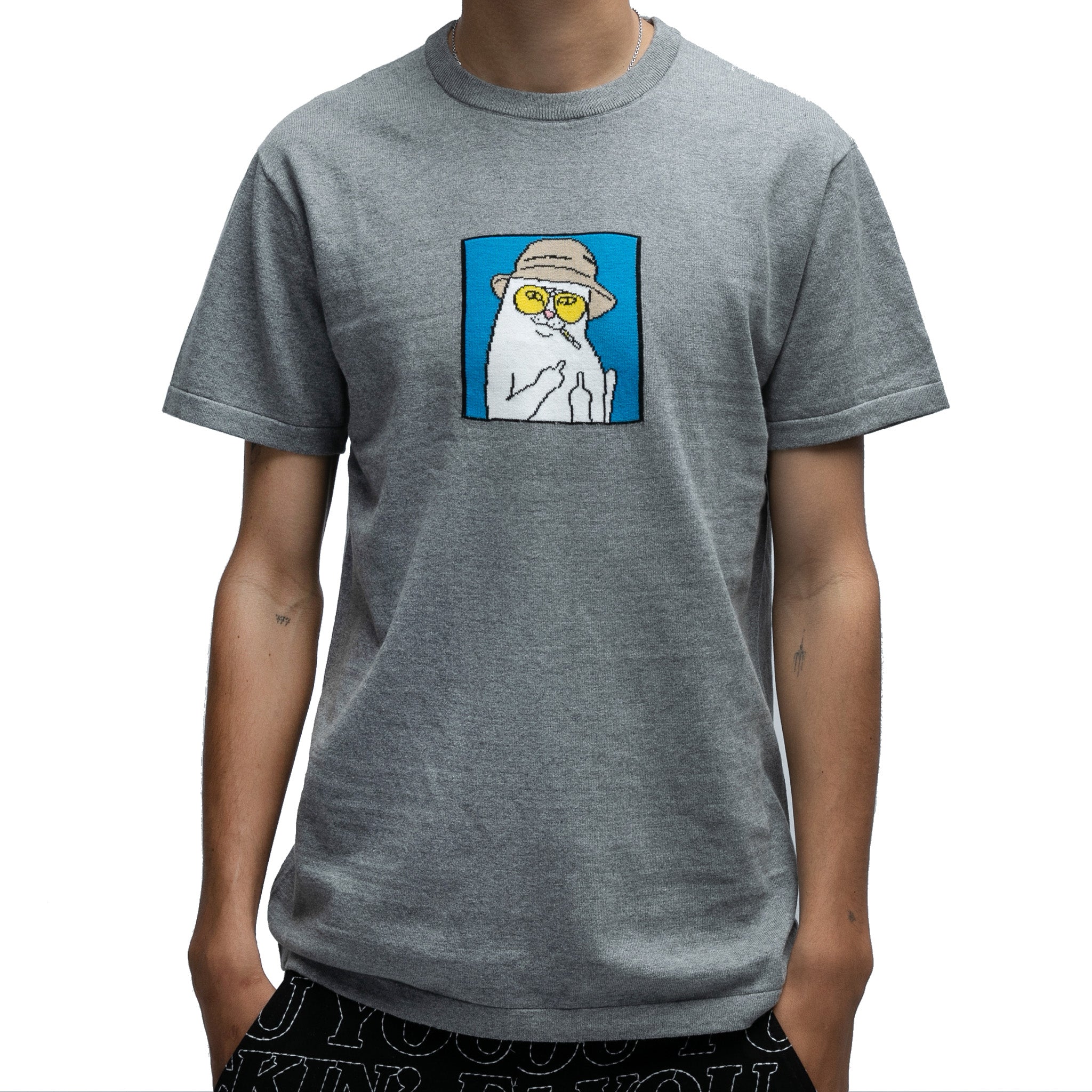 RIPNDIP Nermal S Thompson Knit Tee (Heather Grey)