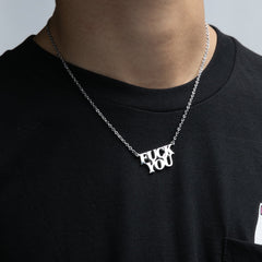 RIPNDIP Fuckin Fuck Pendant Necklace (Silver)