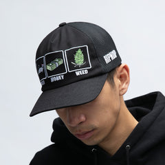 RIPNDIP Pussy Money Weed Trucker Hat (Black)