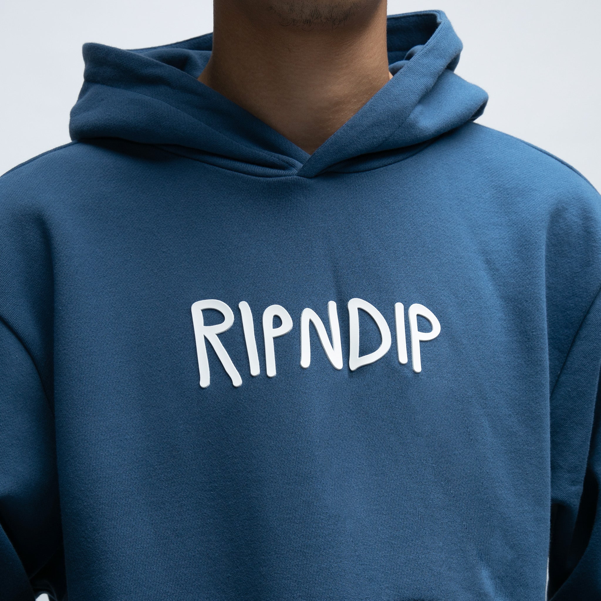 RIPNDIP Rubber Logo Hoodie (Pacific Blue)